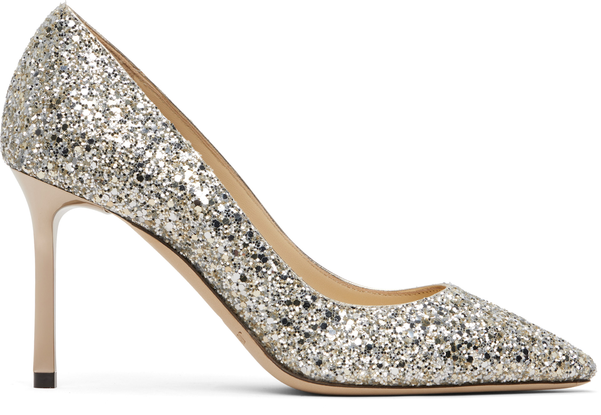 Jimmy Choo: Silver Romy 85 Heels | SSENSE