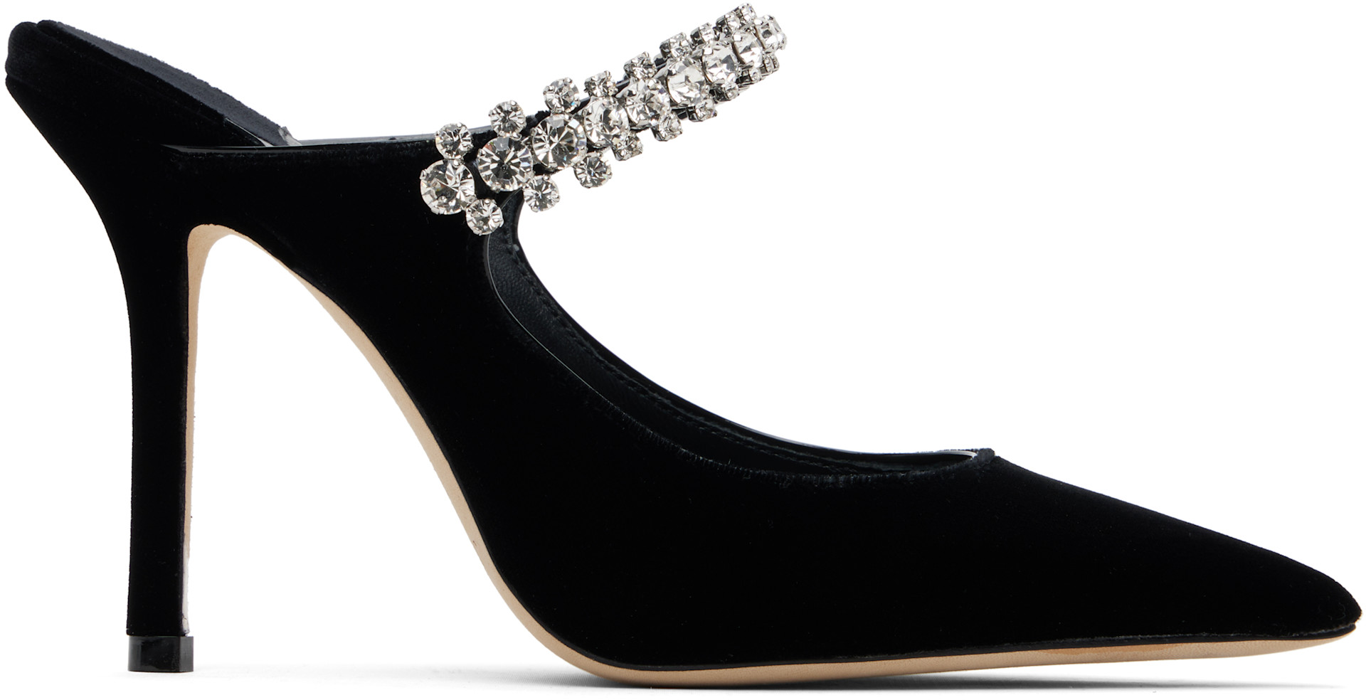 JIMMY CHOO LEXX100 ミュール 2WAY チェーン ハイヒール黒 Jimmy Choo: Black Bing 100 Heels | SSENSE