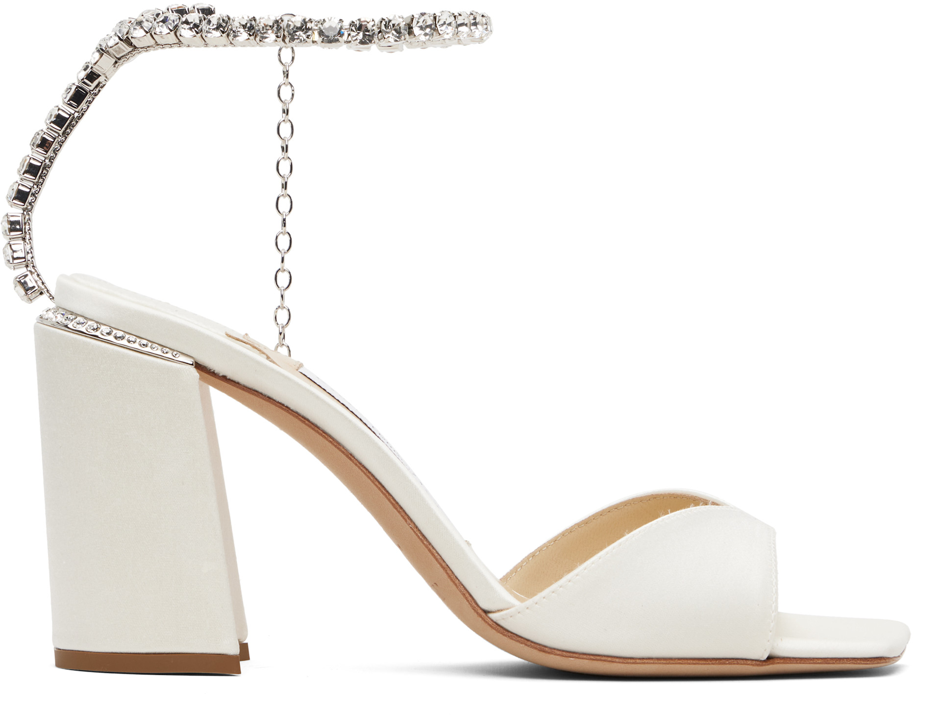Jimmy Choo: White Saeda 85 Heeled Sandals | SSENSE