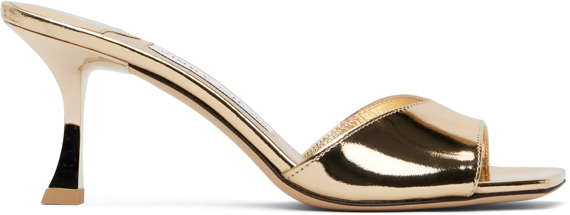 Jimmy Choo: Gold Skye 70 Heeled Sandals | SSENSE