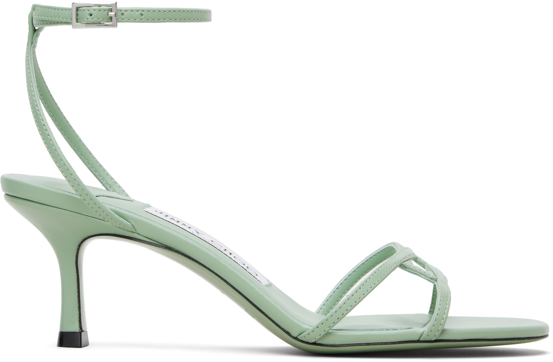 Jimmy Choo: Green 1998 Leo 65 Heeled Sandals | SSENSE