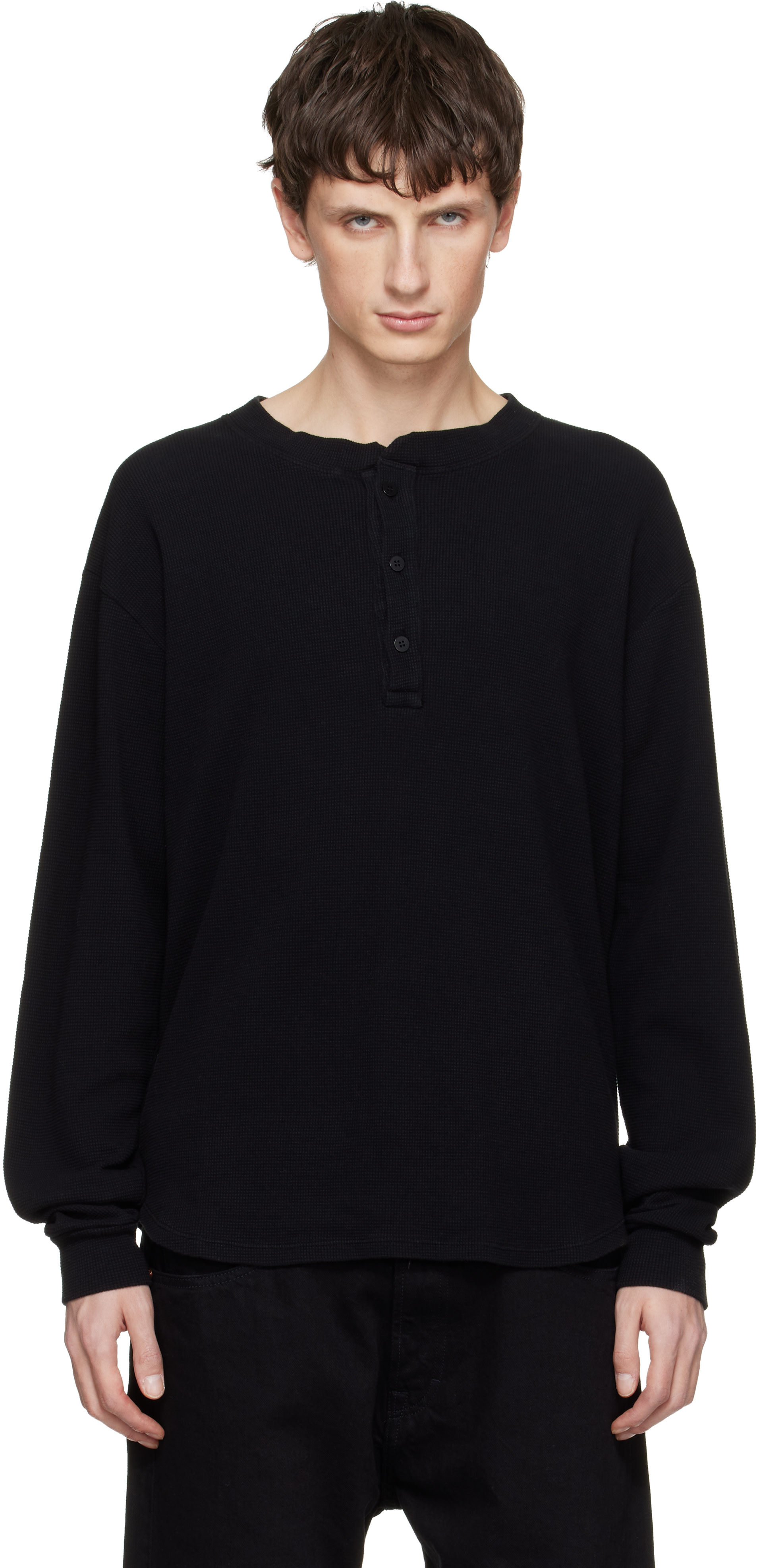 Les Tien: ブラック Baseball Hem ヘンリーネックトップス | SSENSE 日本