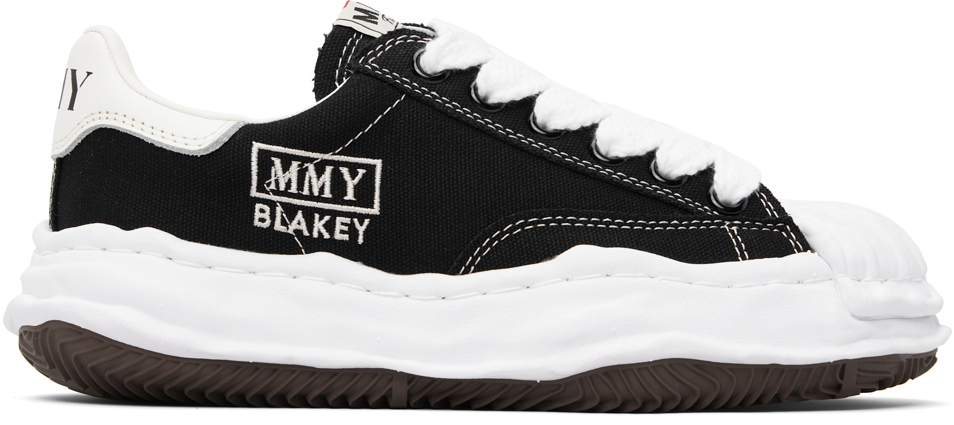 Maison MIHARA YASUHIRO: Black 'Blakey' OG Sole Canvas Low-top