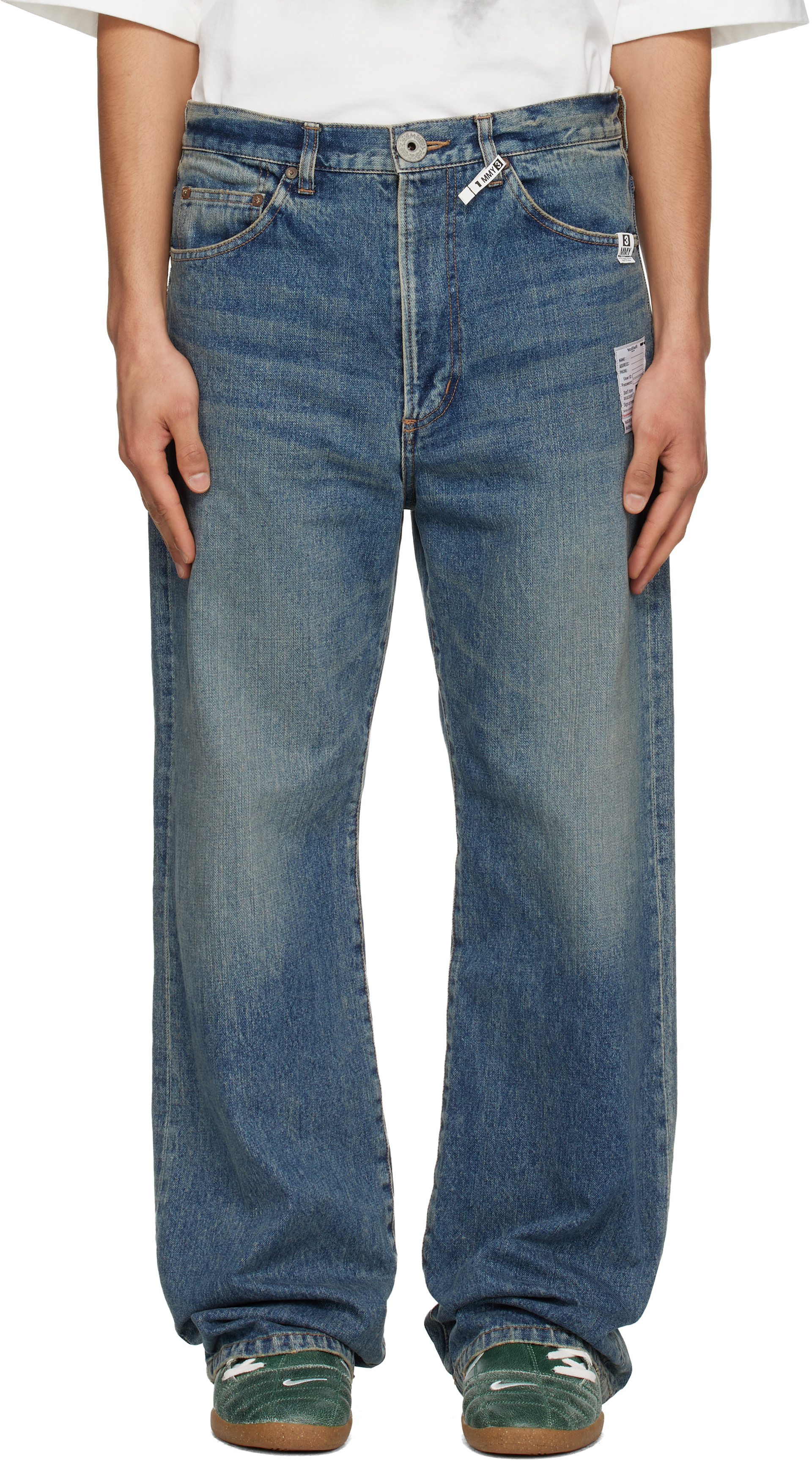 Maison MIHARA YASUHIRO: Blue Flared Jeans | SSENSE