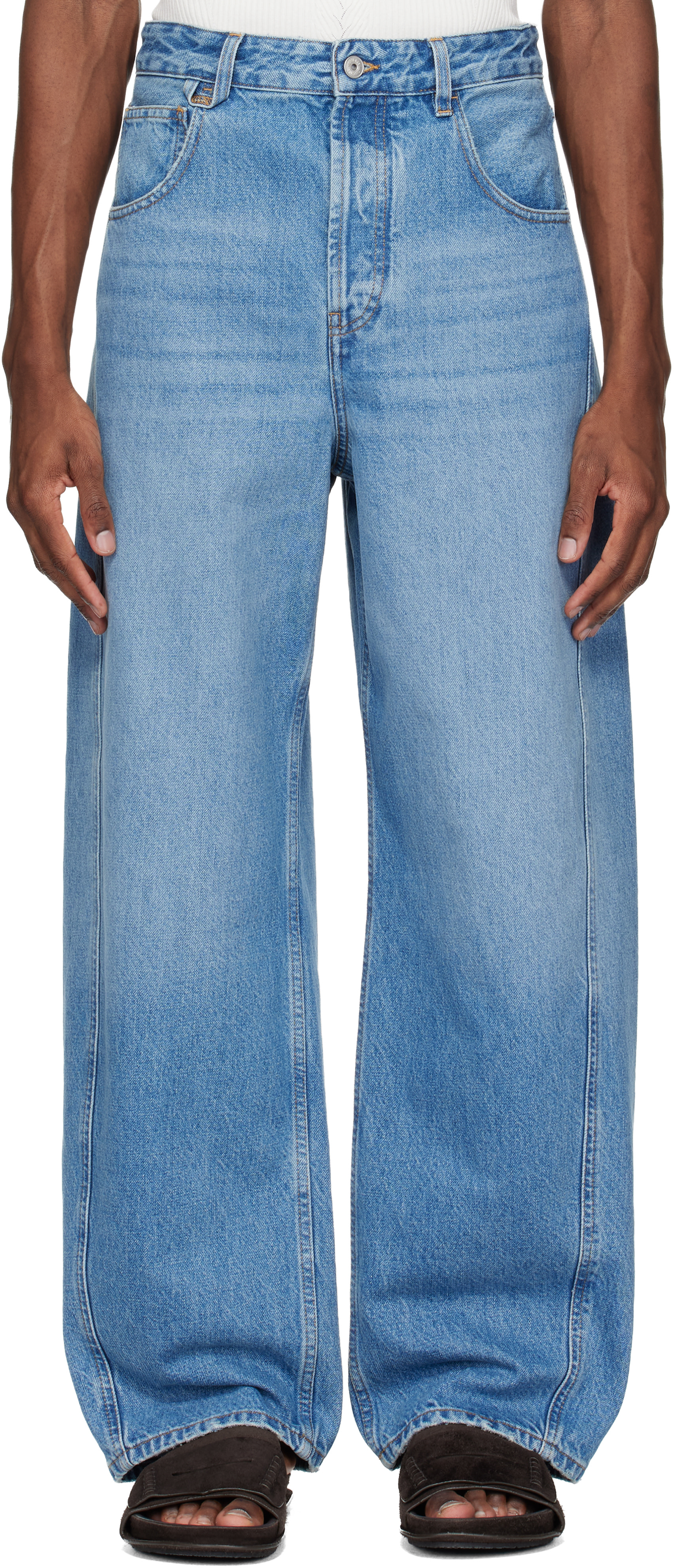 むむー JACQUEMUS: Blue 'The Mirada de-Nîmes denim' Jeans | SSENSE