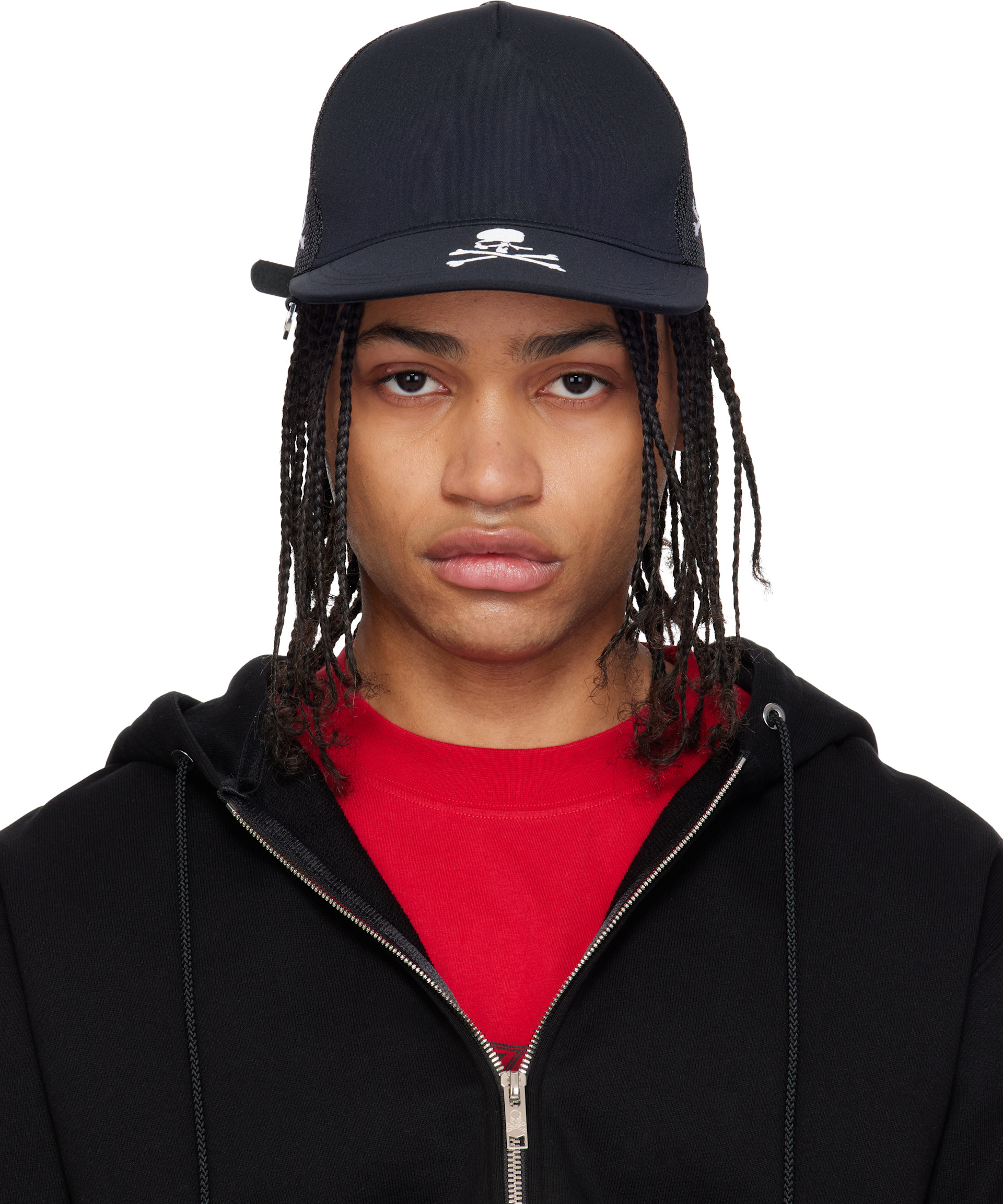 mastermind JAPAN: Black MJ Embroidery Cap | SSENSE