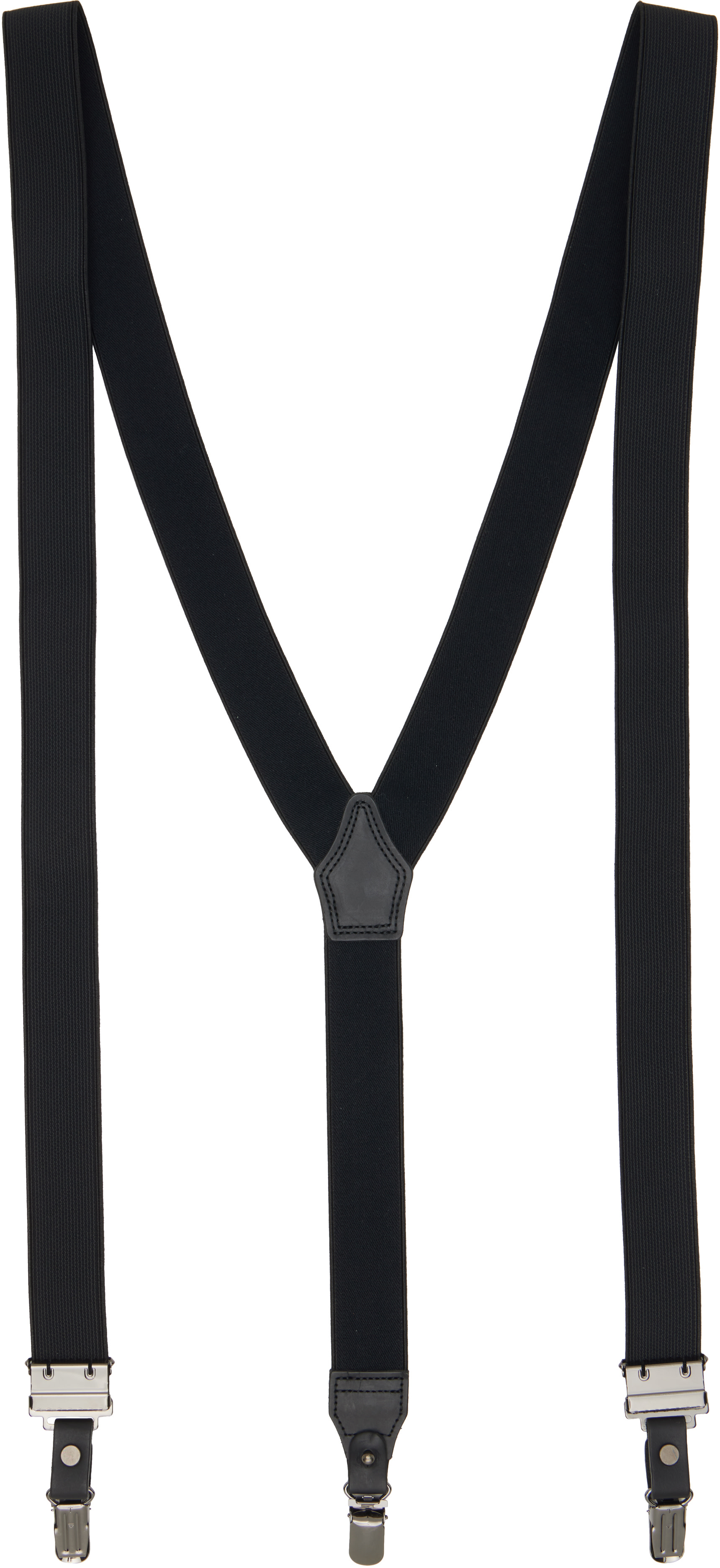 2Wayサスペンダー YOHJI YAMAMOTO: ブラック Woolly Spin Tape 30mm 2way サスペンダー