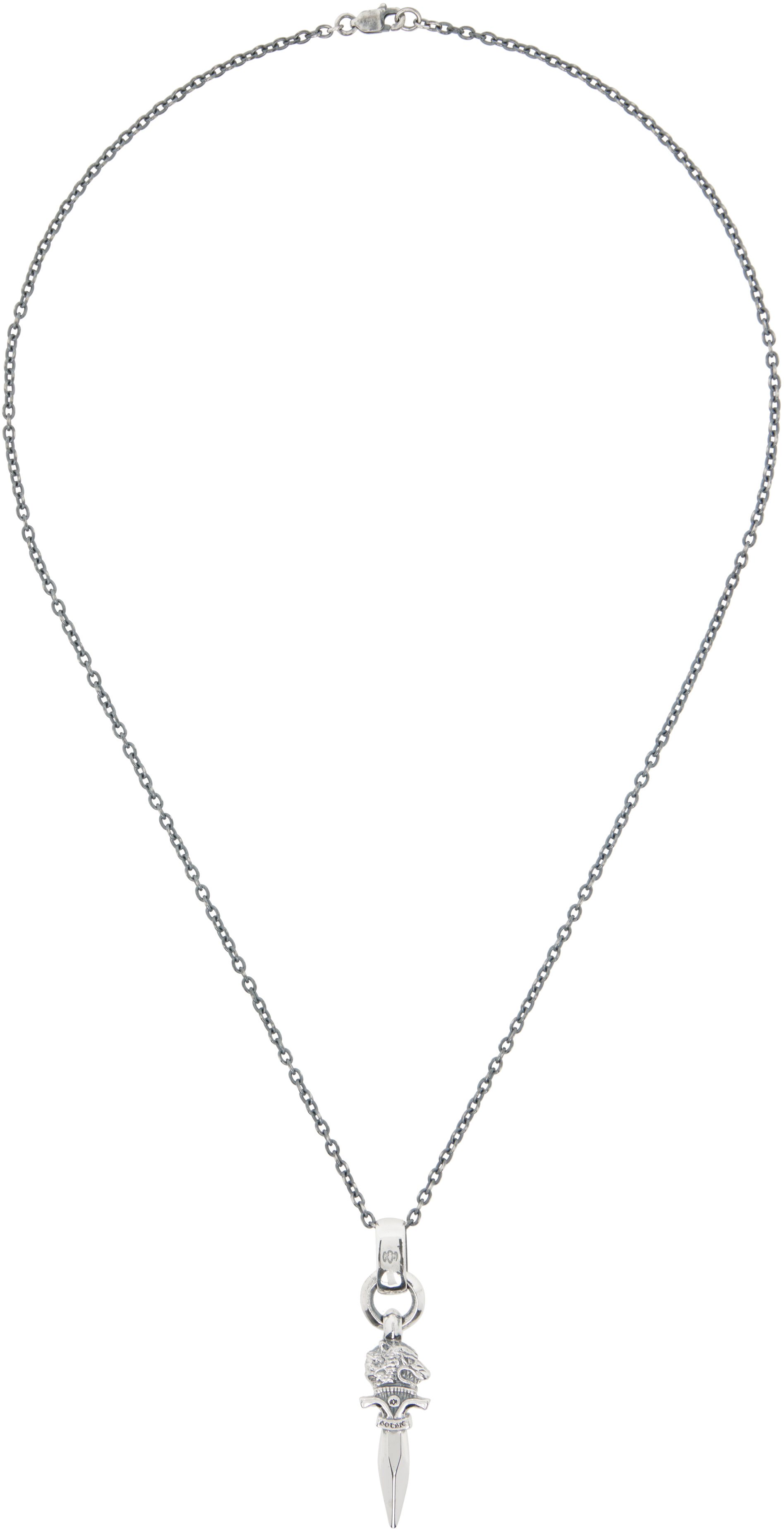 YOHJI YAMAMOTO: Wolf Dagger Pendant Necklace | SSENSE Canada