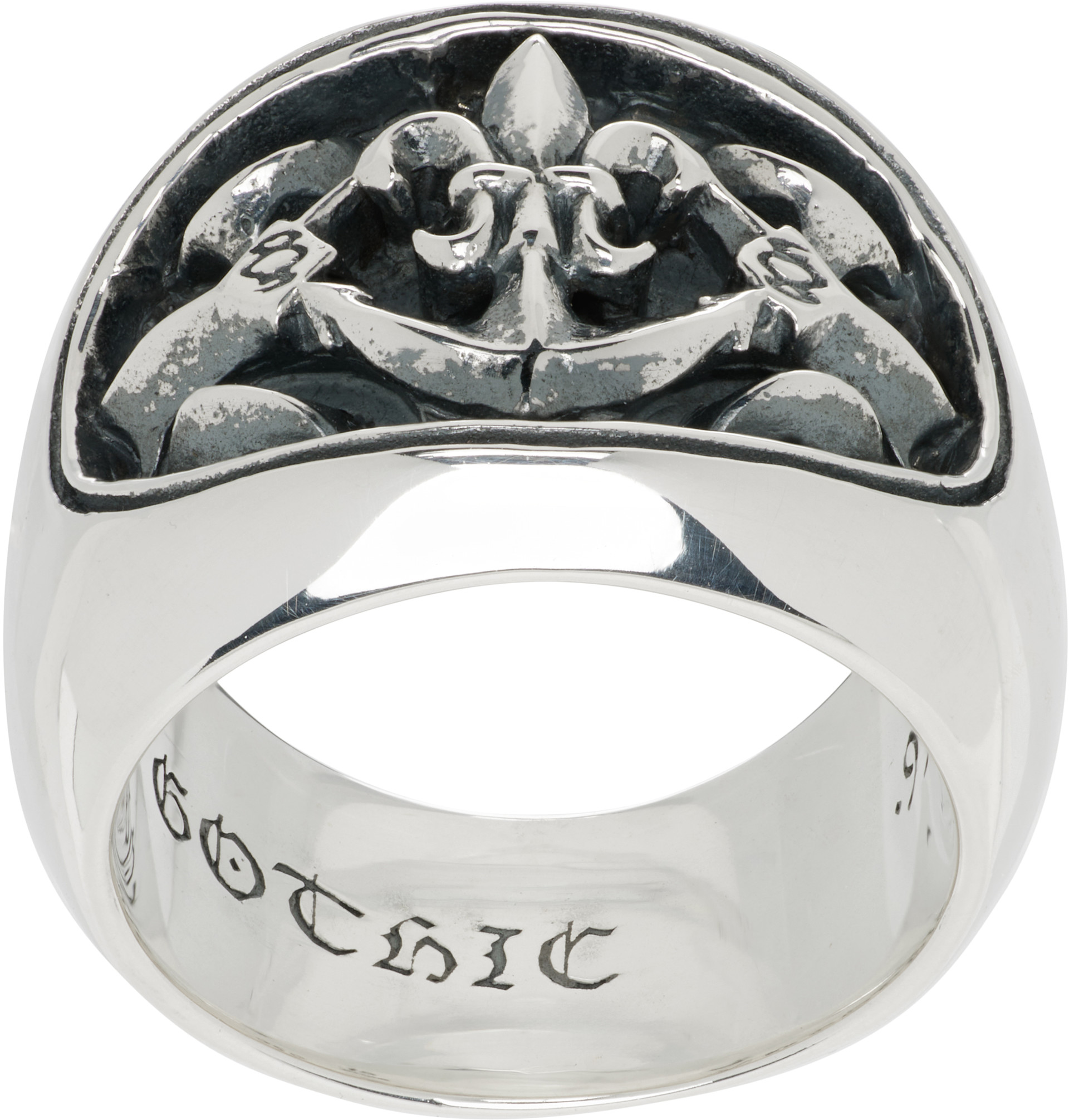 アクセサリー Yohji Yamamoto LILY-ANCHOR OVAL RING YOHJI YAMAMOTO: Lily-Anchor Oval Ring | SSENSE