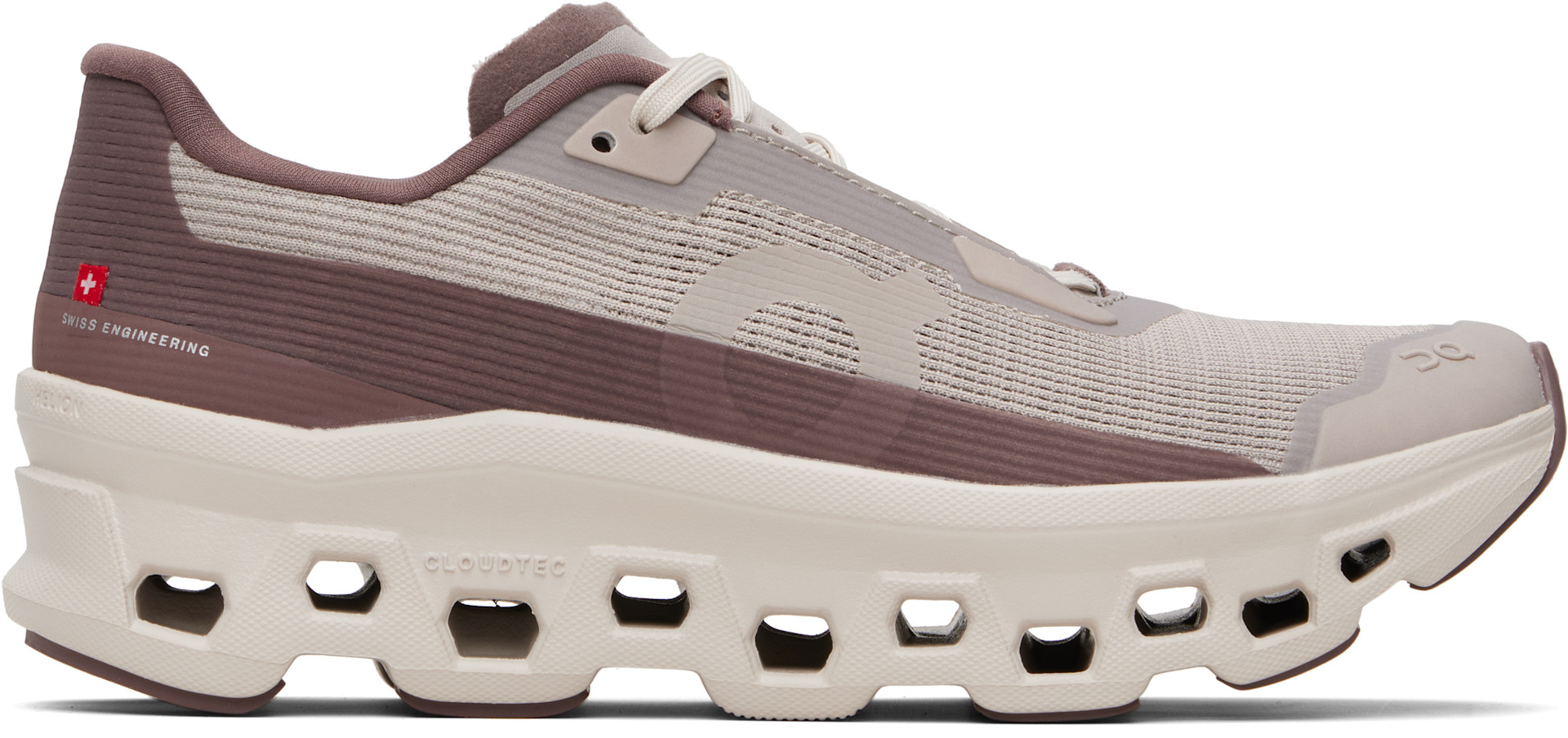 On: Taupe & Burgundy Cloudmonster Void Sneakers | SSENSE