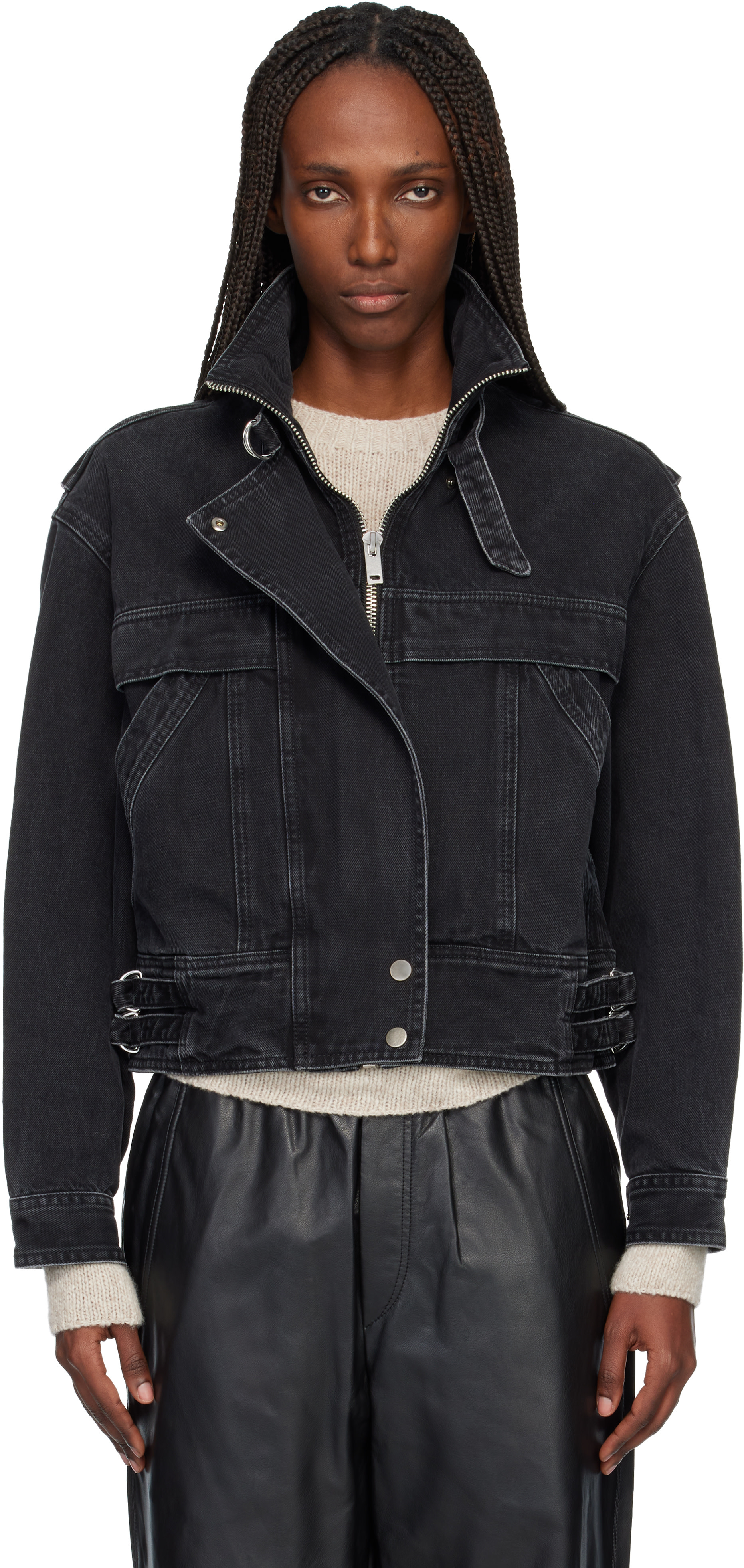 Isabel Marant Etoile: Black Joseline Denim Jacket | SSENSE