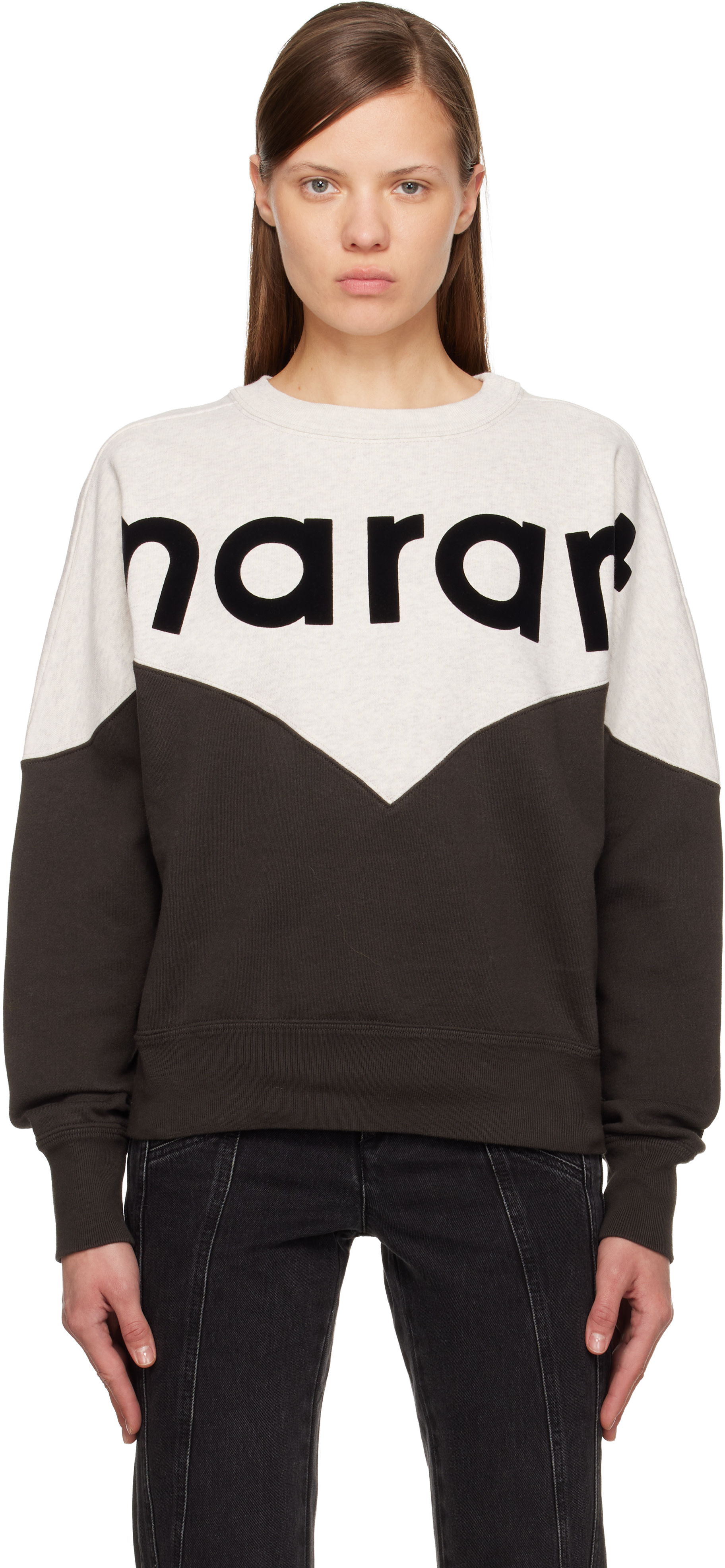 Isabel Marant Etoile: Gray & Black Houston Sweatshirt | SSENSE