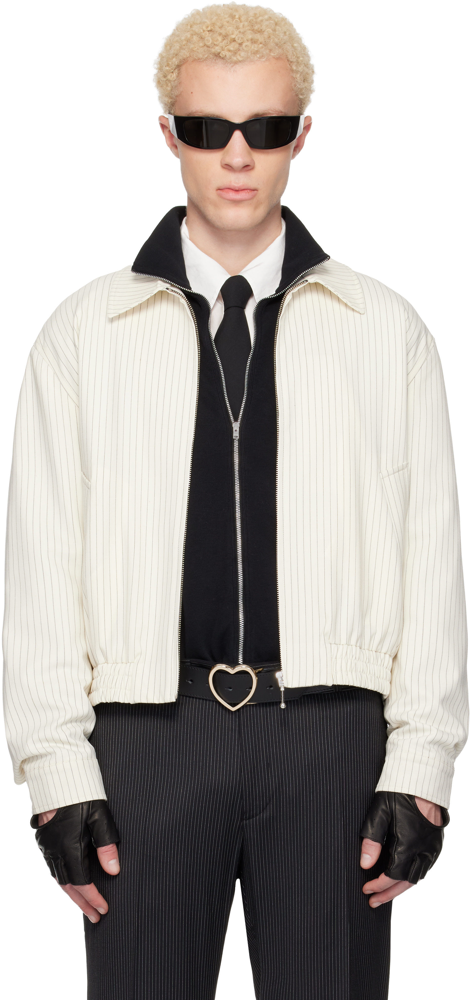 Off-White Harrington Jacket by Ernest W. Baker on Sale