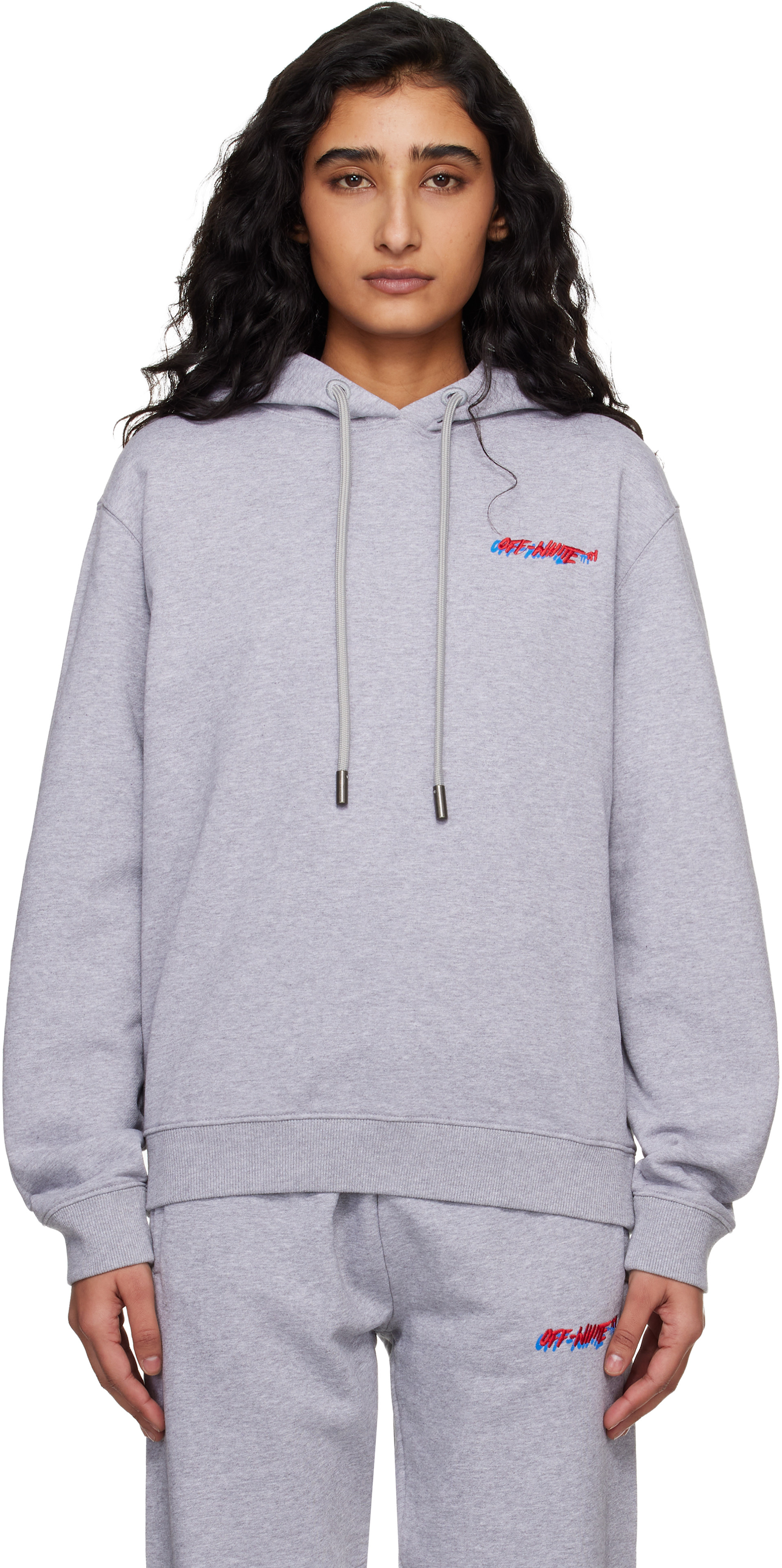 Off-White: Gray Shadow Reg Hoodie | SSENSE