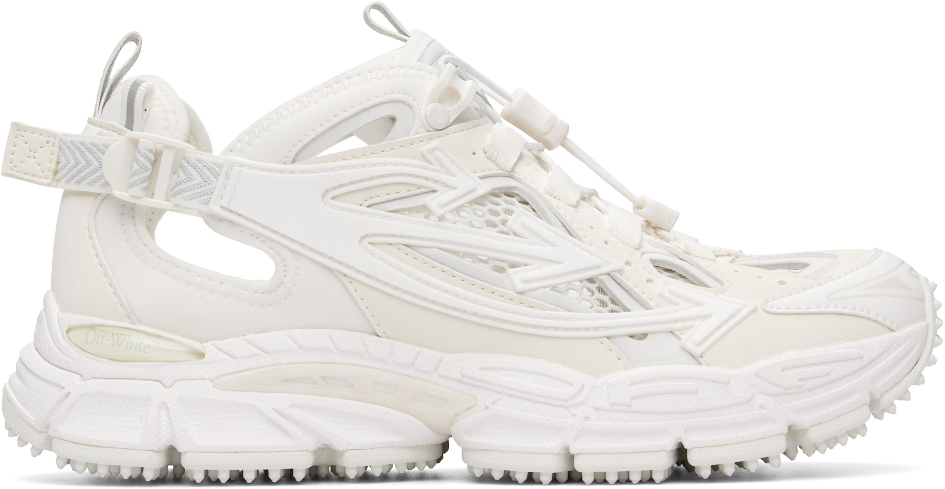 Off-White: White 'Be Right Back' Open Sneakers | SSENSE