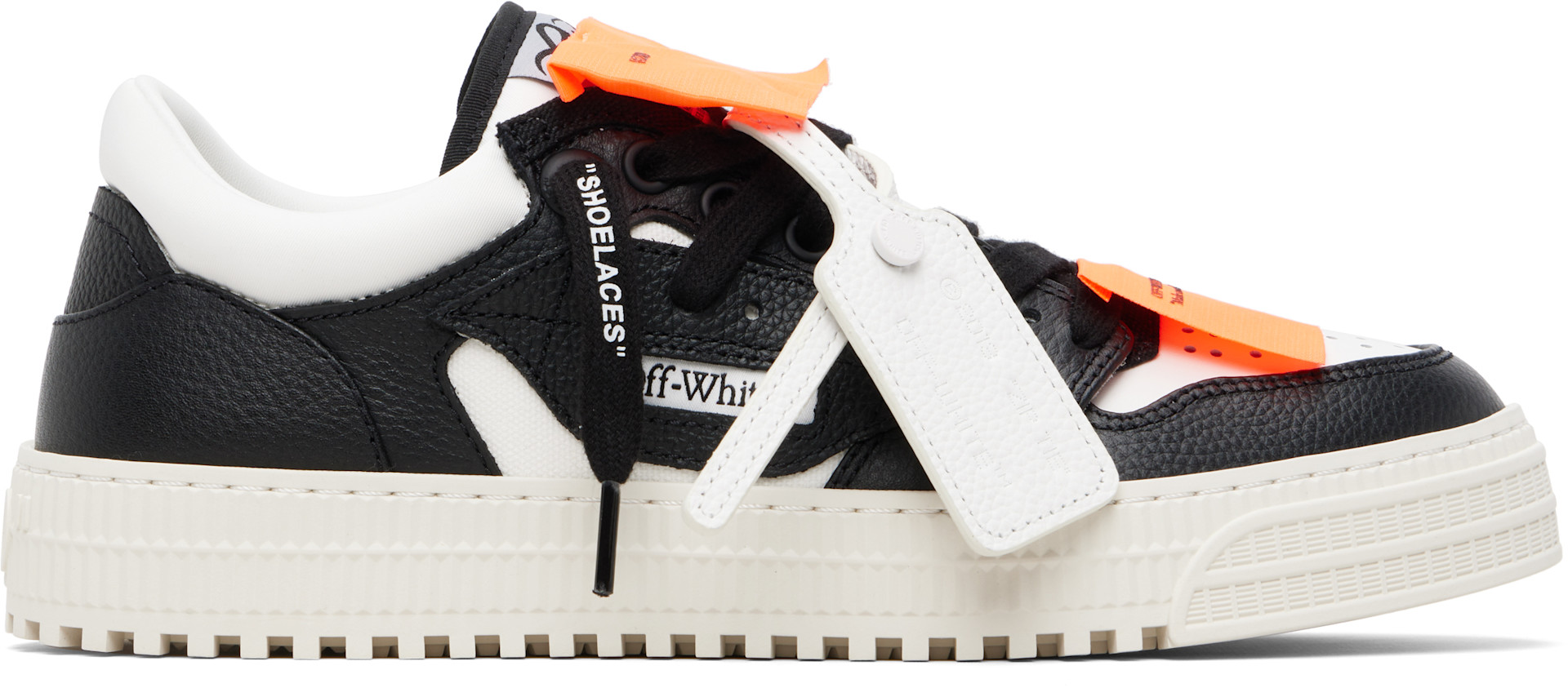 Off-White: White & Black 3.0 Court Low Top Sneakers | SSENSE