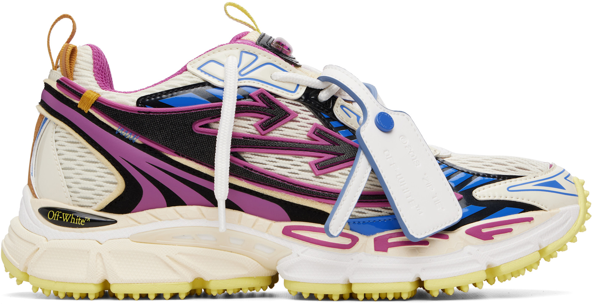Off-White: Off-White & Pink 'Be Right Back' Sneakers | SSENSE