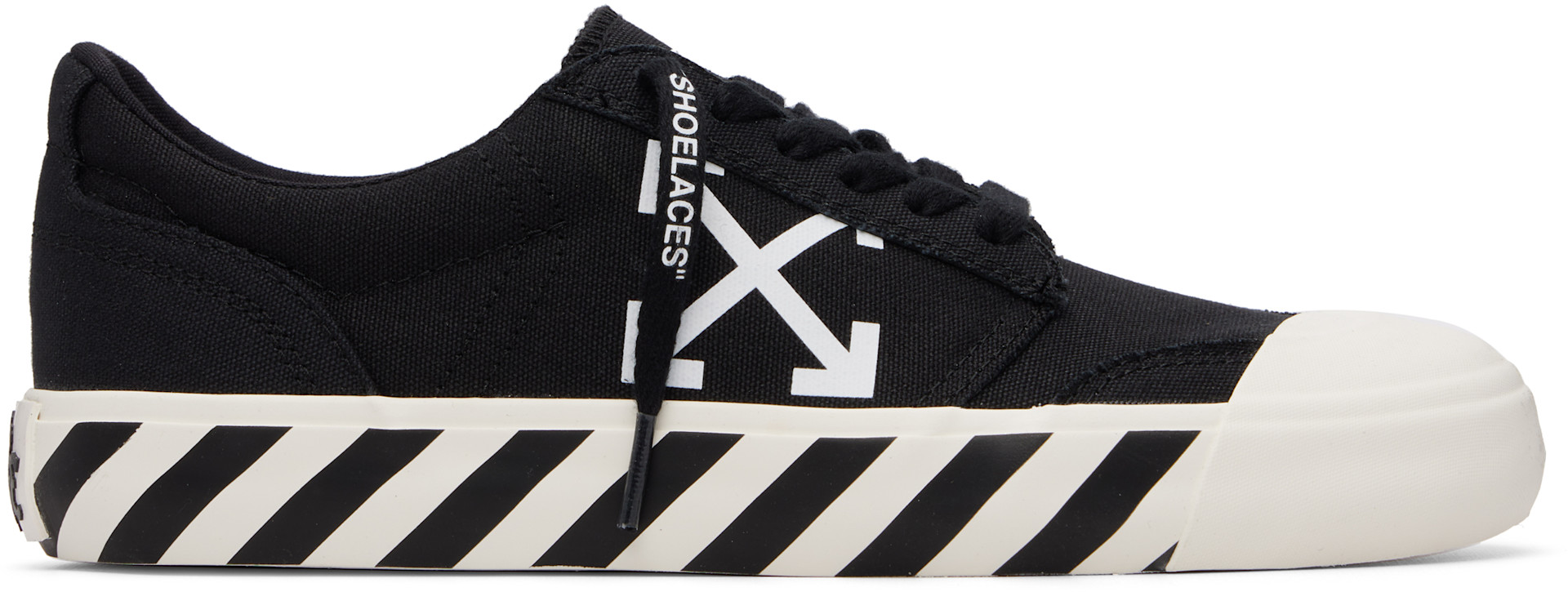 Off-White: Black Vulcanized Undercut Sneakers | SSENSE