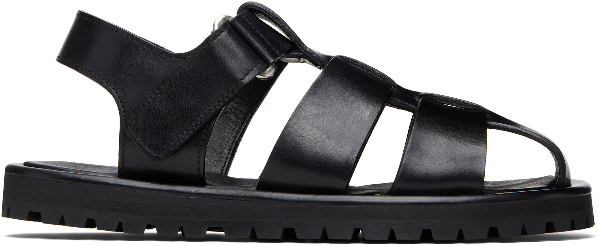 サンドリオン　スムースレザー Studio Nicholson: Black Sandom Sandals | SSENSE