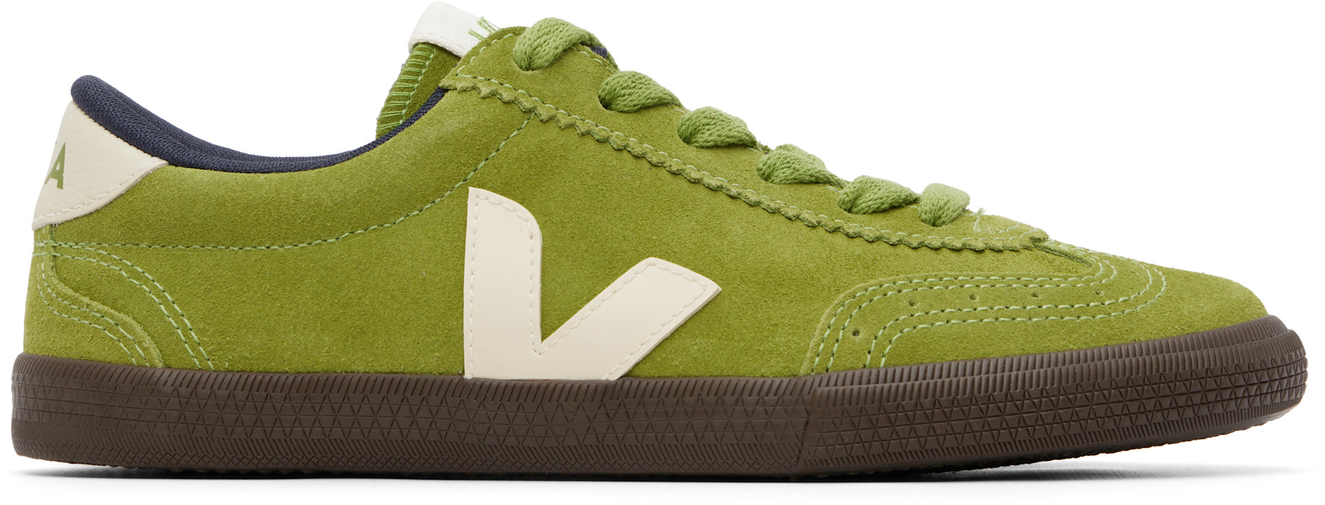 VEJA: Green Volley Suede Sneakers | SSENSE Canada
