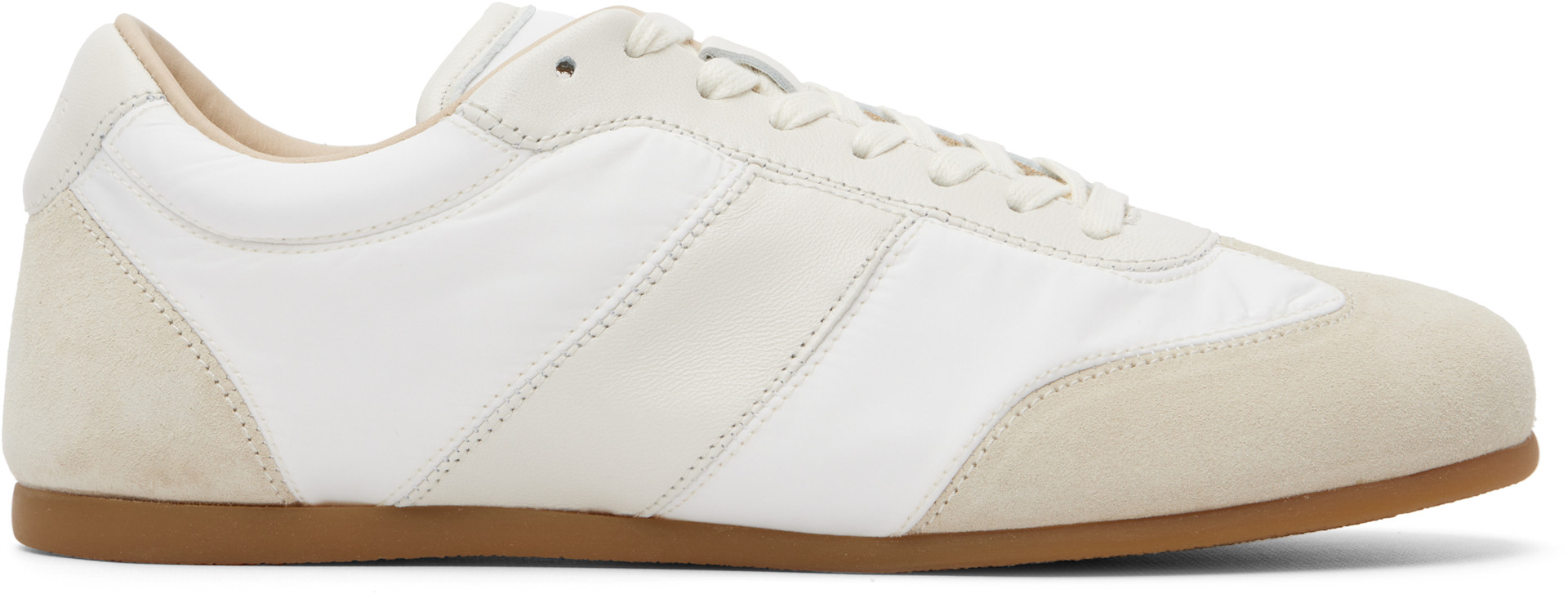 LEMAIRE: White & Beige Soft Runner Sneakers | SSENSE