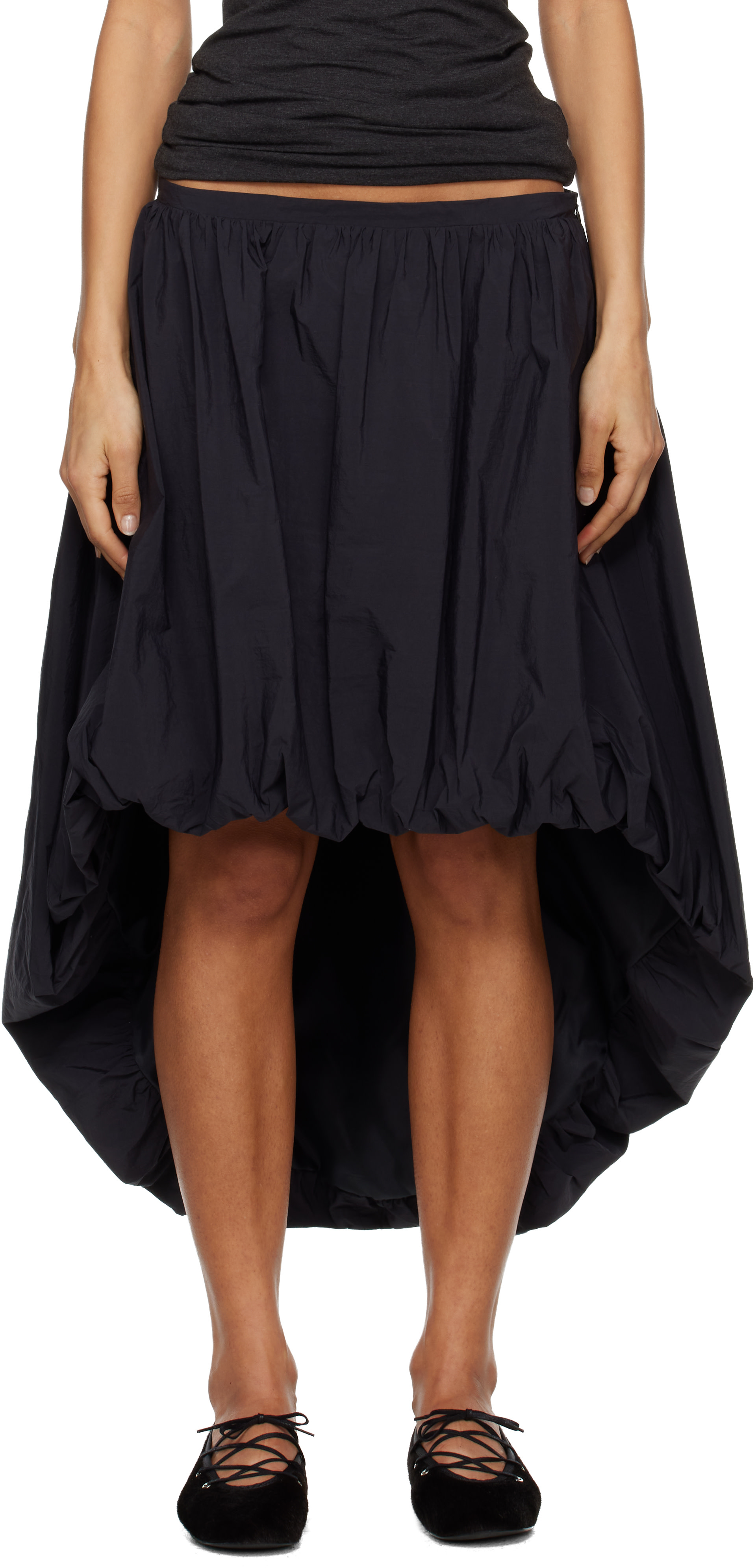 Black Fanquir Midi Skirt by Paloma Wool on Sale