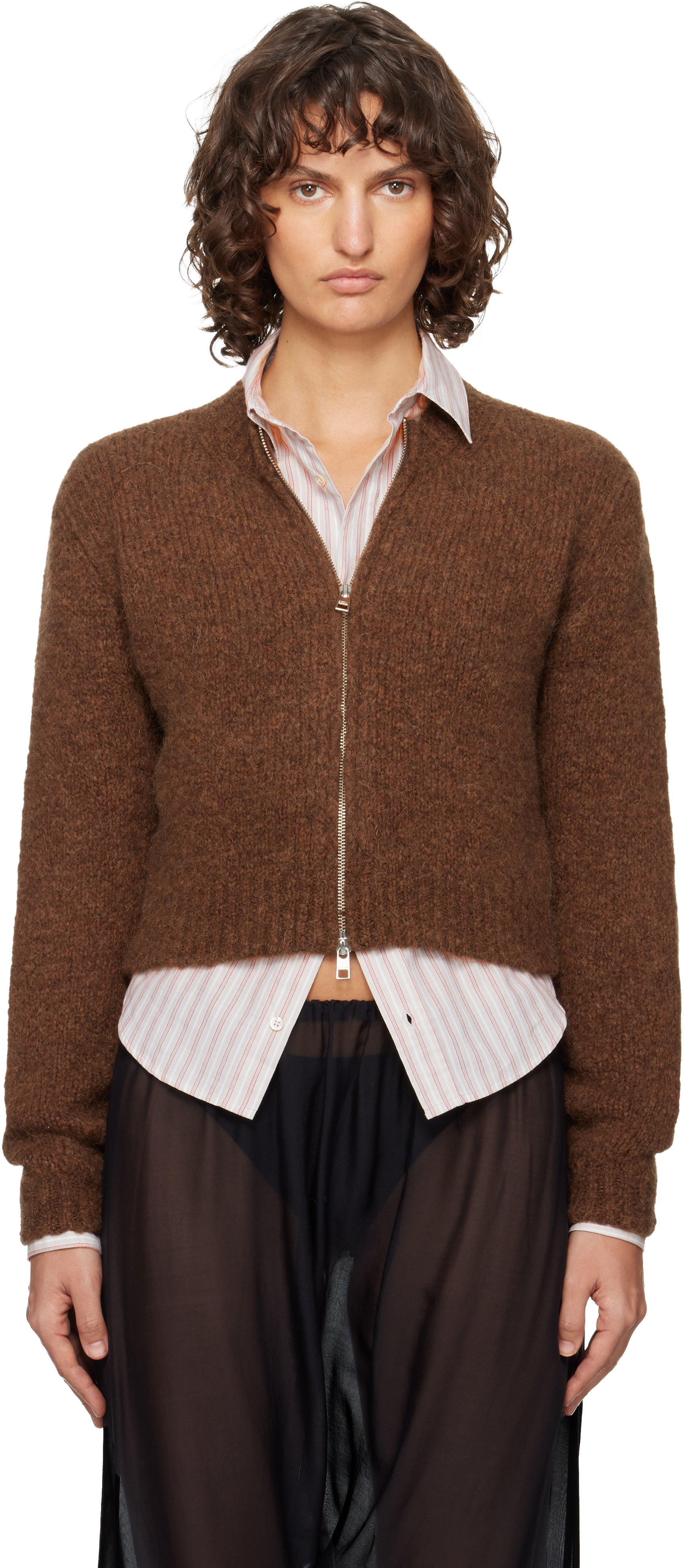 paloma wool ブラウン ジップアップセーター Paloma Wool - Brown Hasta Luego Zip – BONA DRAG