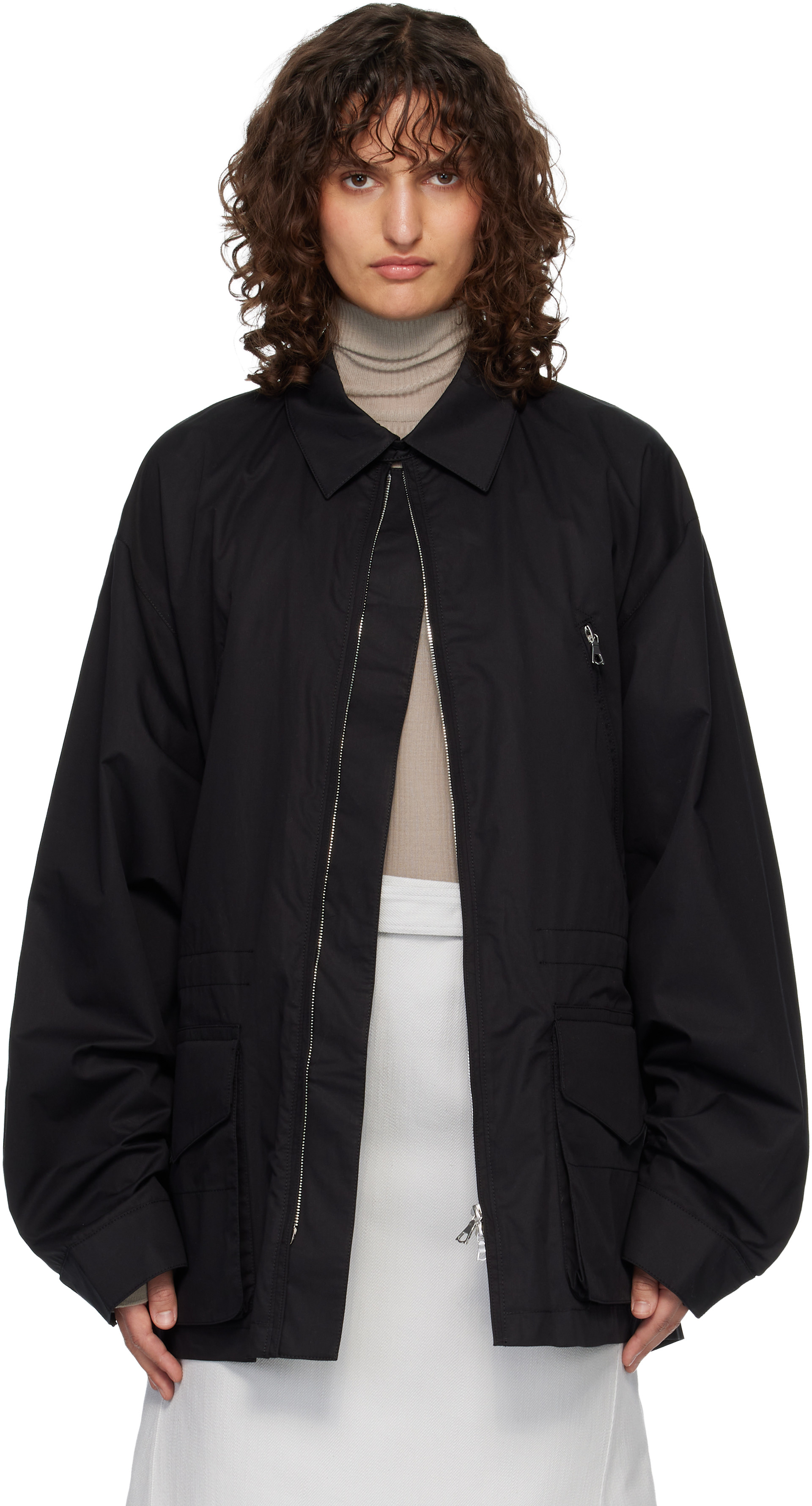 Rier: Black Cotton Suit Field Jacket | SSENSE