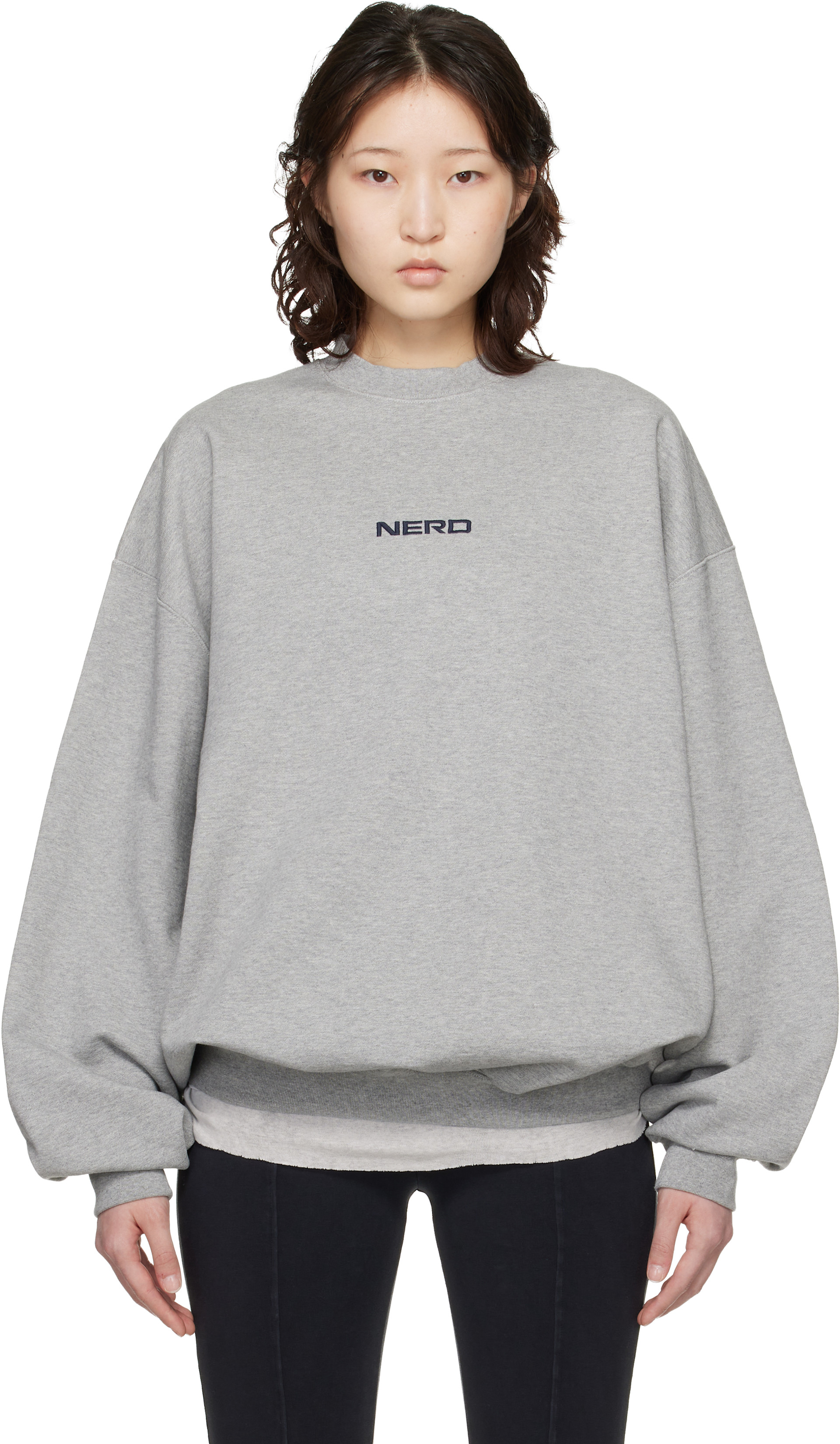 VETEMENTS: Gray 'NERD' Sweatshirt | SSENSE