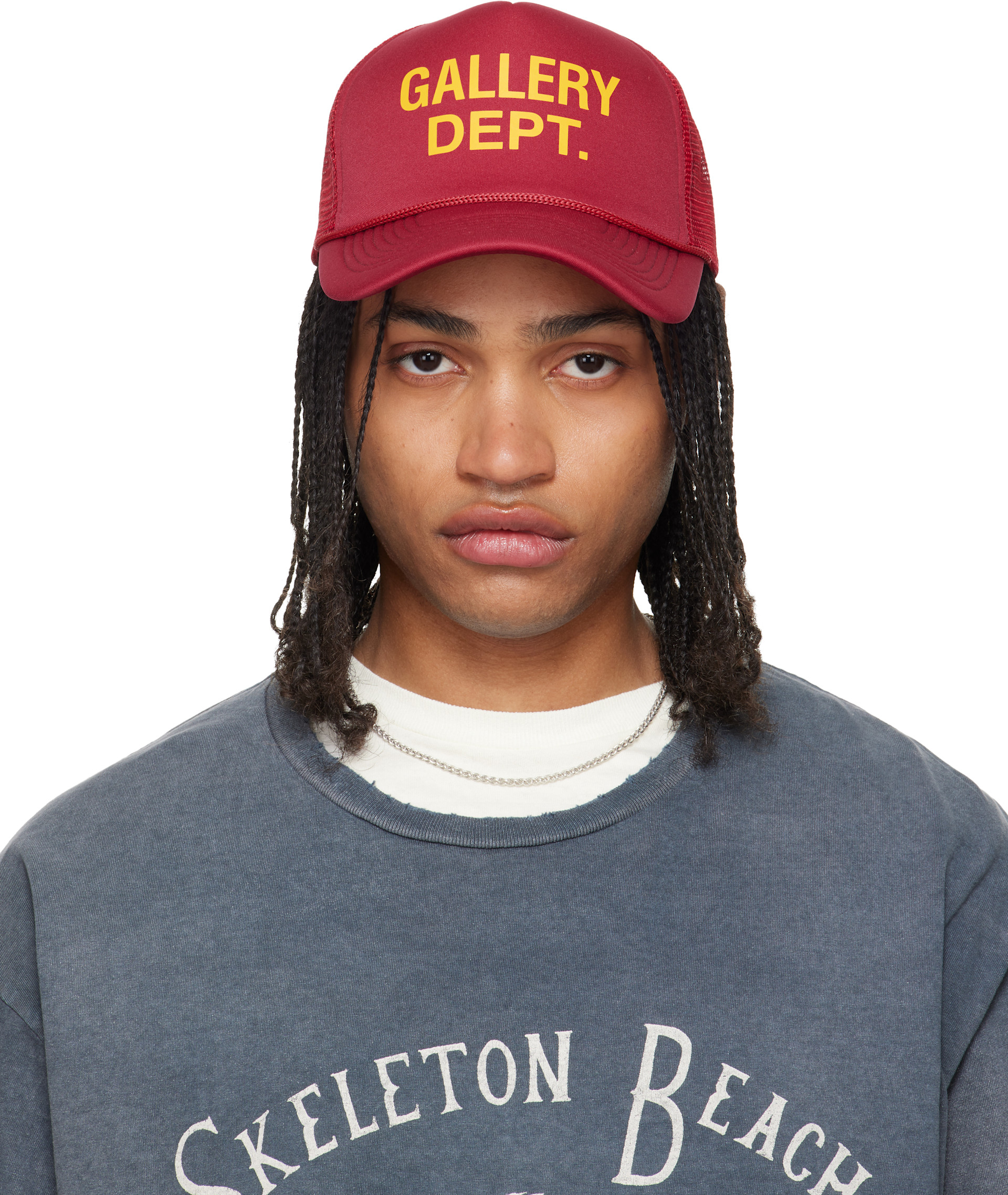 Gallery Dept.: Red GD Logo Trucker Cap | SSENSE
