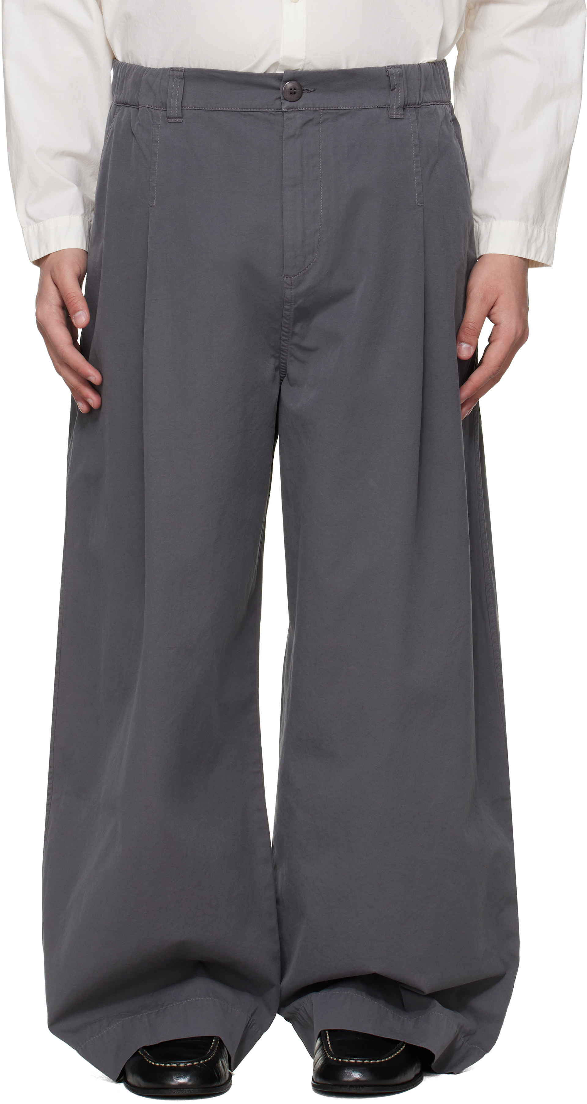 toogood クロップドワイドPT Toogood: Gray 'The Locksmith' Trousers | SSENSE