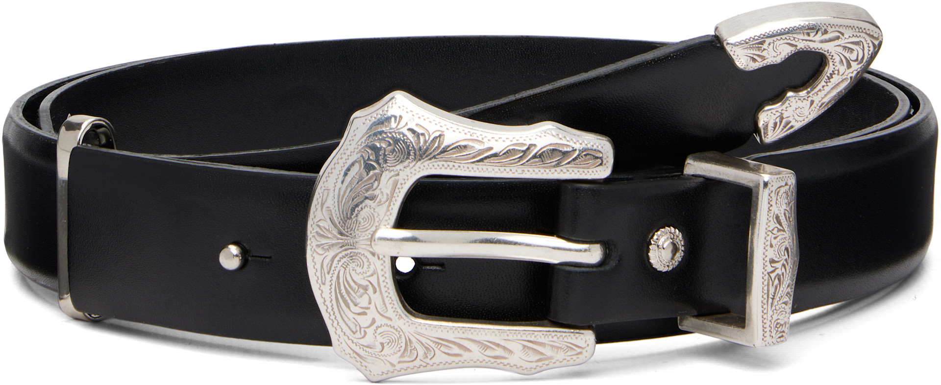 TOGA VIRILIS l buckle belt Mサイズ Toga Virilis: Black Metal Buckle Belt | SSENSE