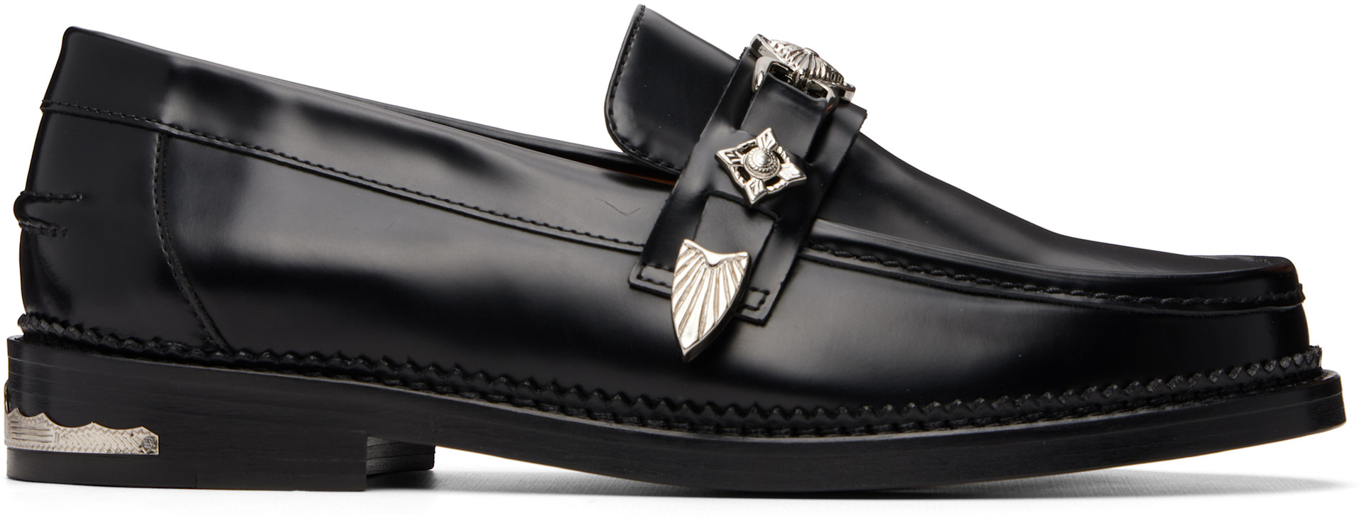 TOGA VIRILISローファー 28cm Toga Virilis: SSENSE Exclusive Black Metal Loafers | SSENSE