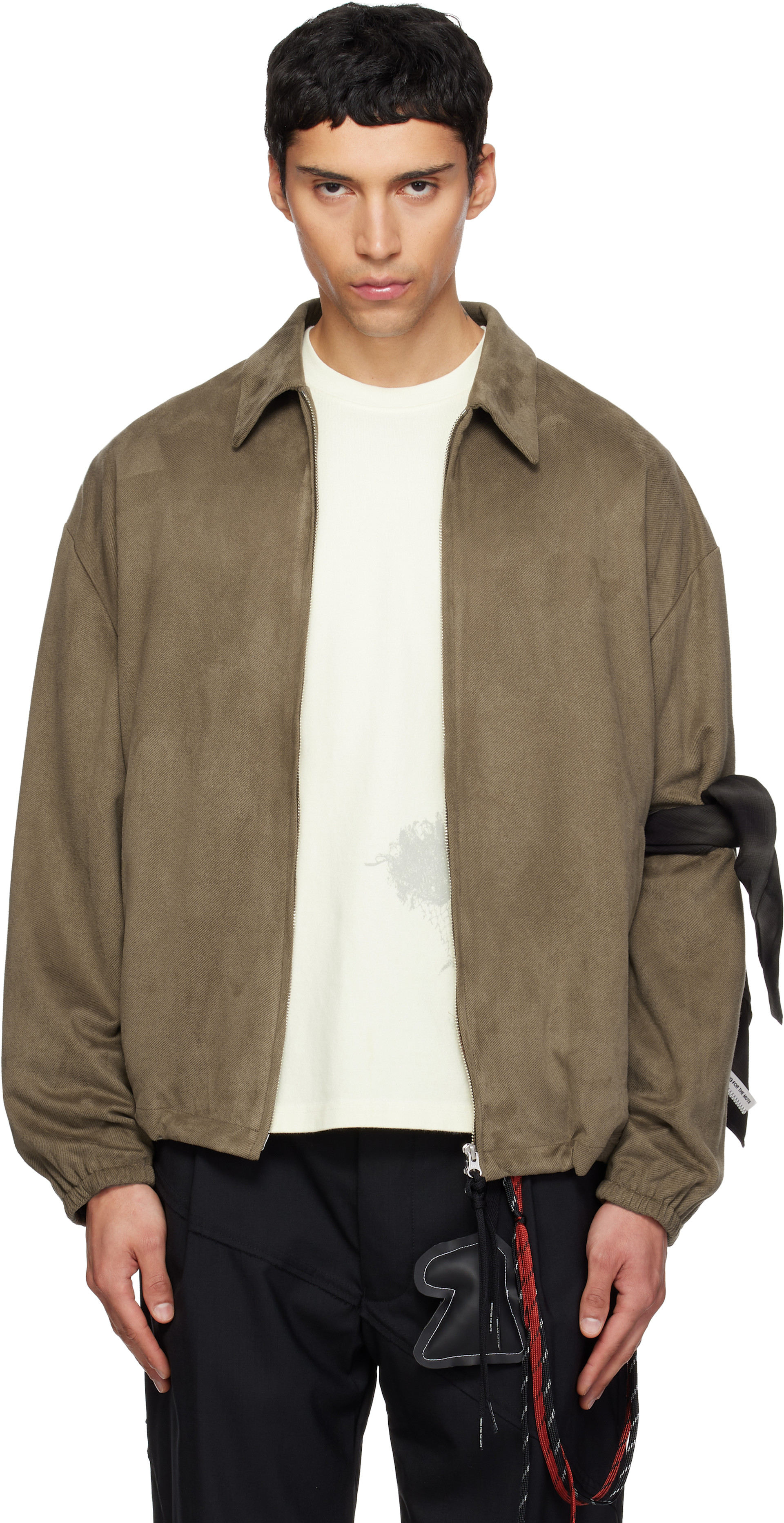 Gジャン+デニムジャケット Song For The Mute Coach Jacket FW22 Song for the Mute: Brown Slim Coach Jacket | SSENSE