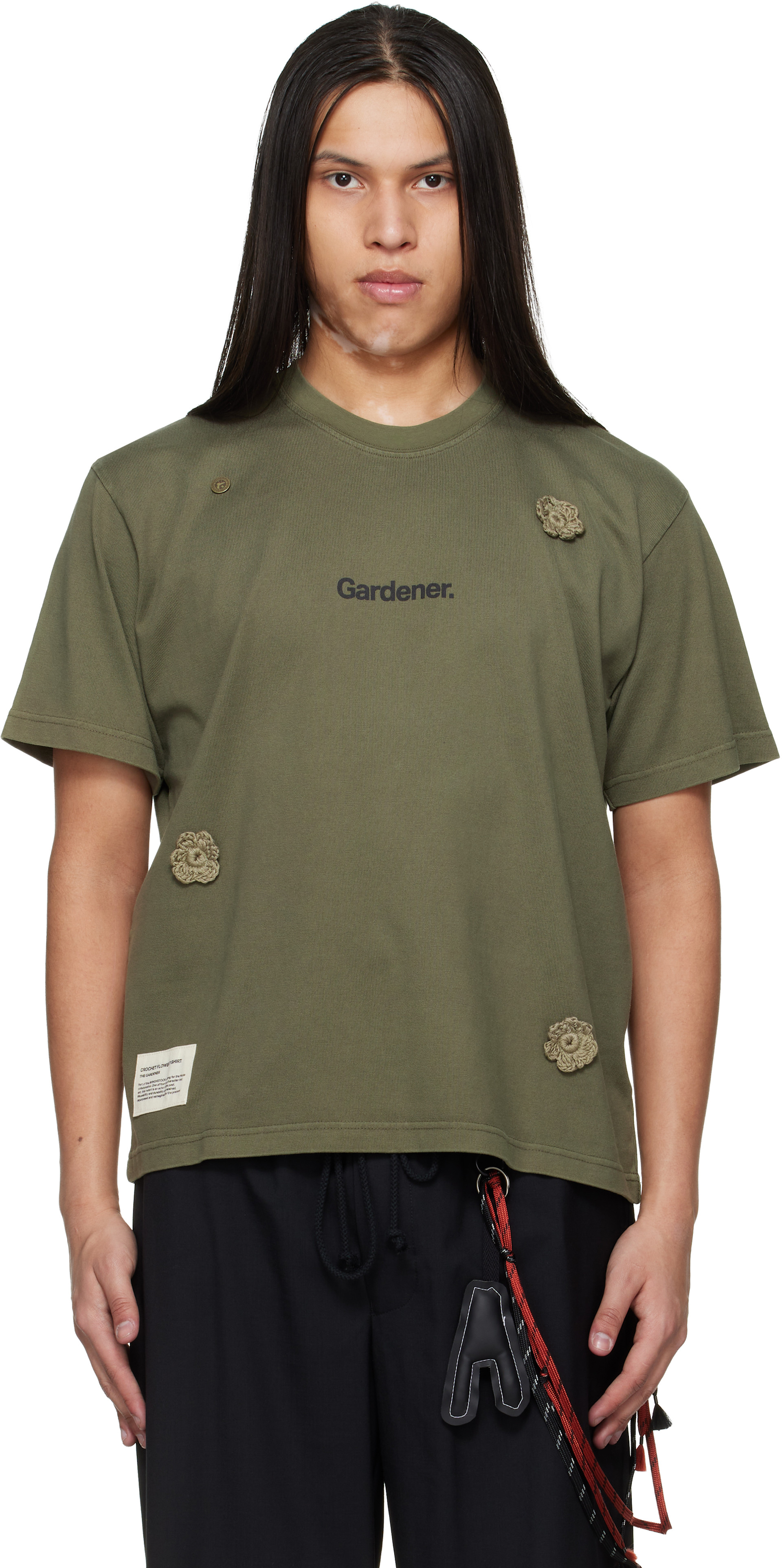 Green Birkenstock Edition 'The Gardener' Crochet Flower T-shirt by