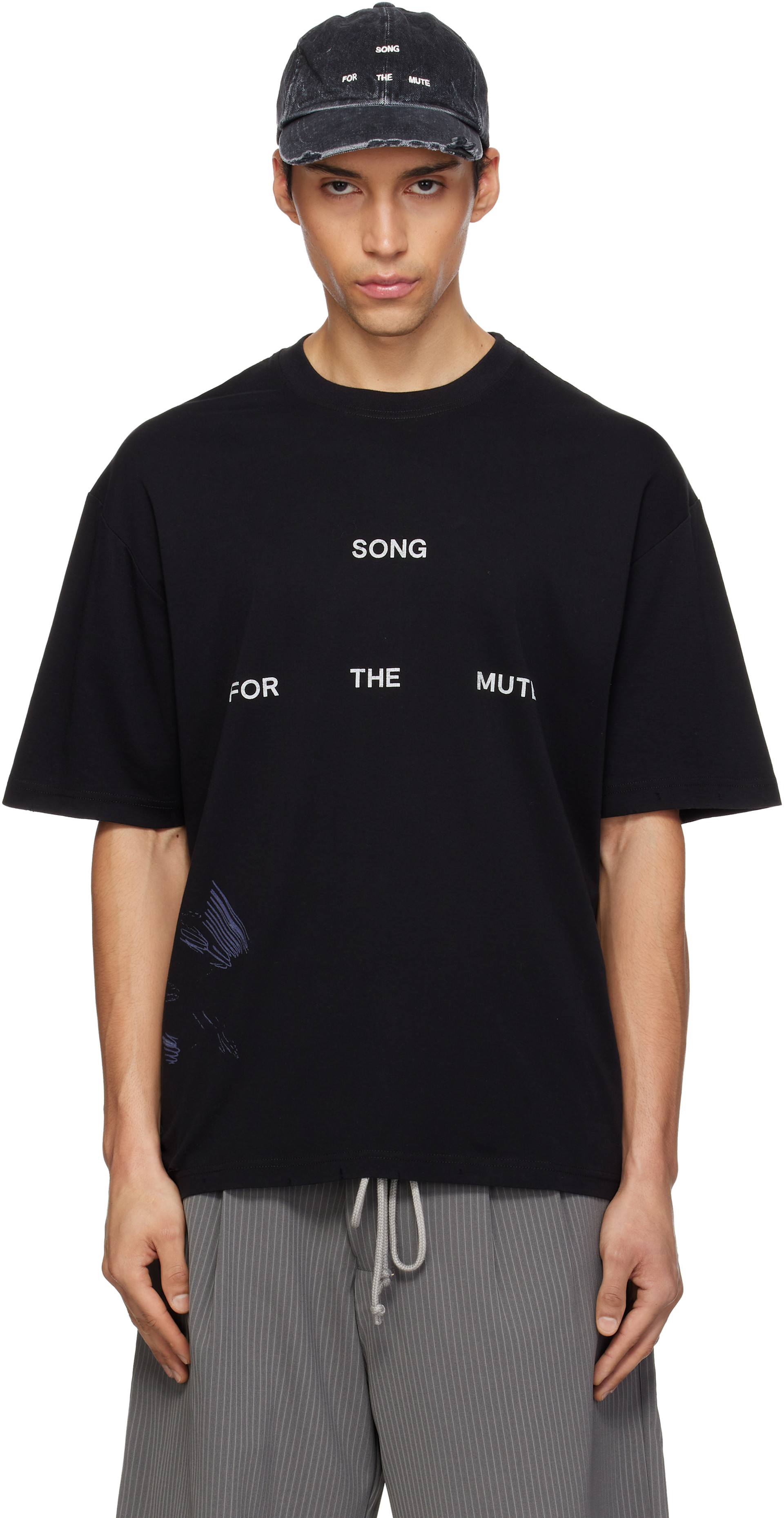 Song for the Mute: Black Logo Oversized T-shirt | SSENSE