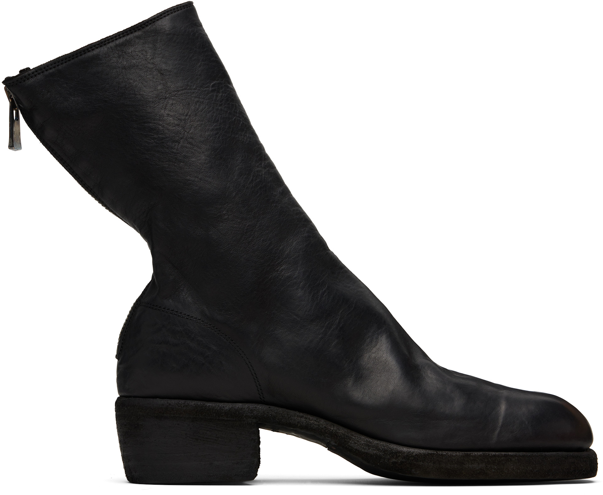 Guidi: Black Back Zip Boots | SSENSE