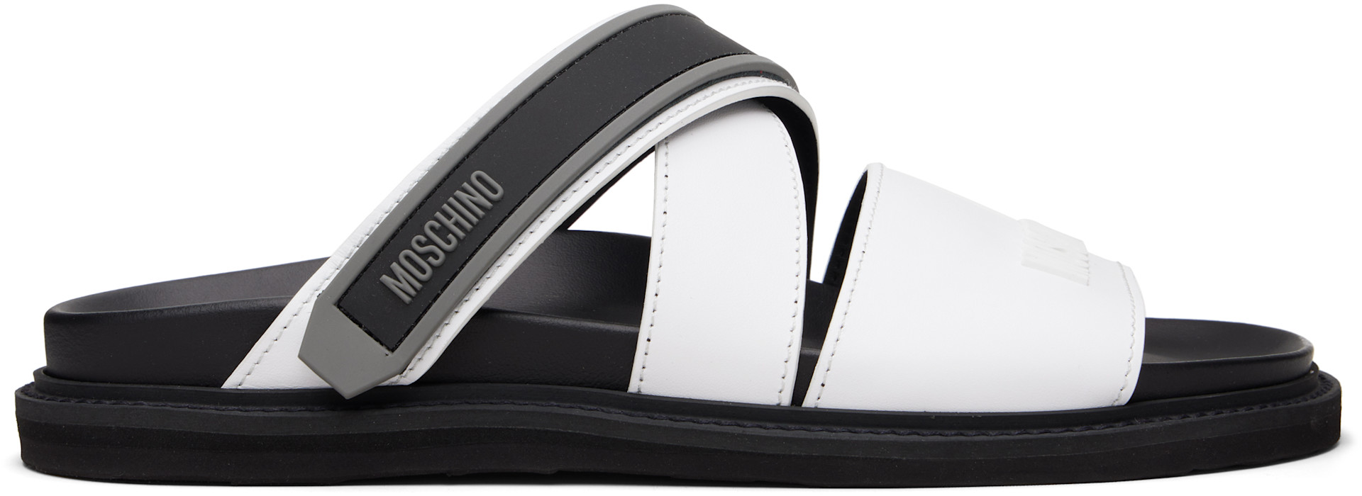 Moschino: White Sporty Sandals | SSENSE