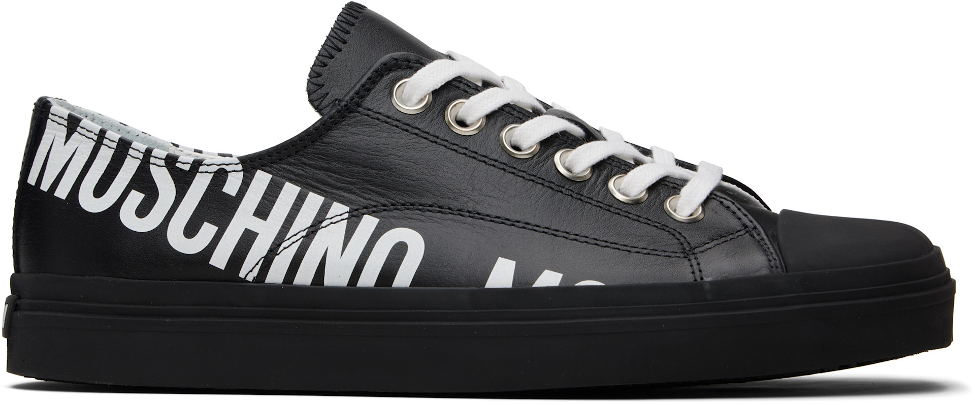 Moschino: Black Logo Sneakers | SSENSE