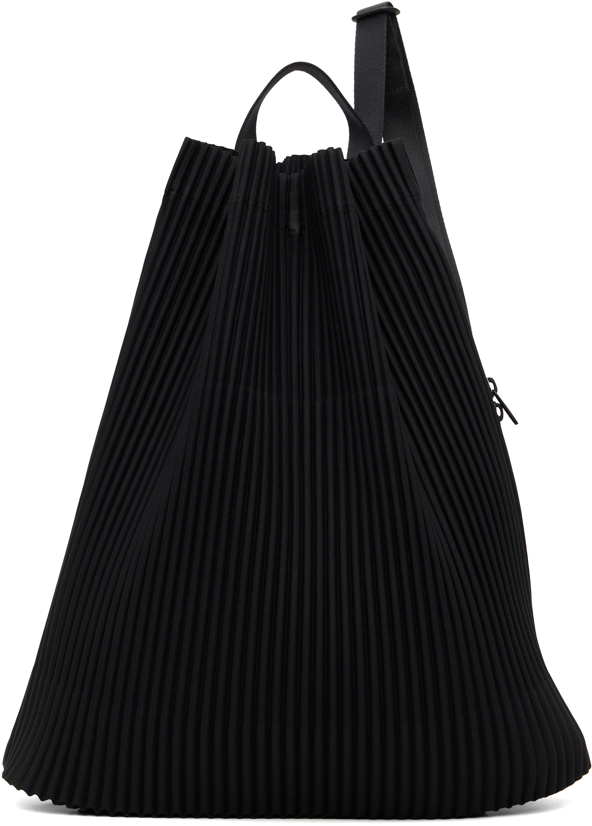 HOMME PLISSÉ ISSEY MIYAKE: Black Drawstring Pleats Bag | SSENSE Canada