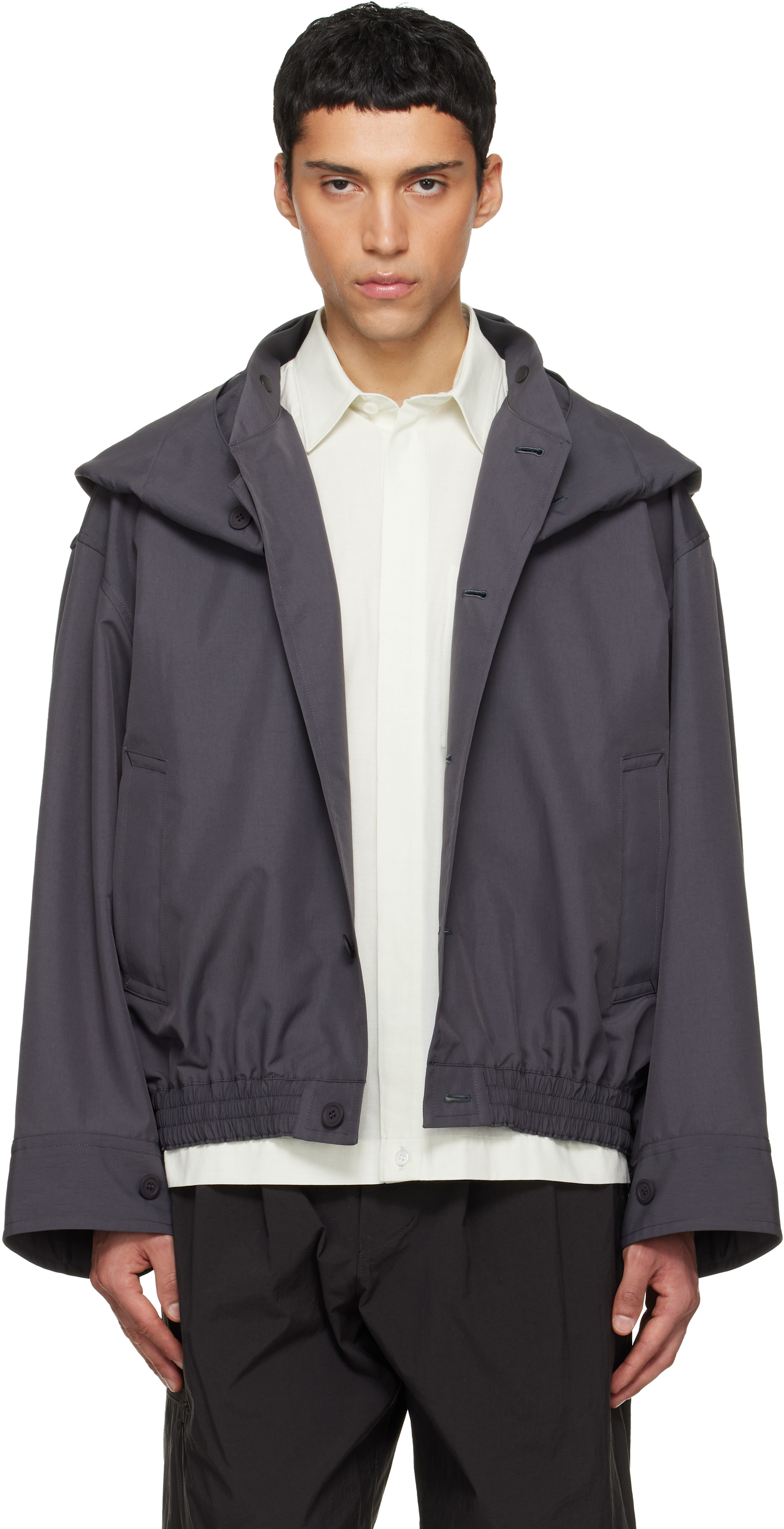 HOMME PLISSÉ ISSEY MIYAKE: Gray Carrier Jacket | SSENSE Netherlands