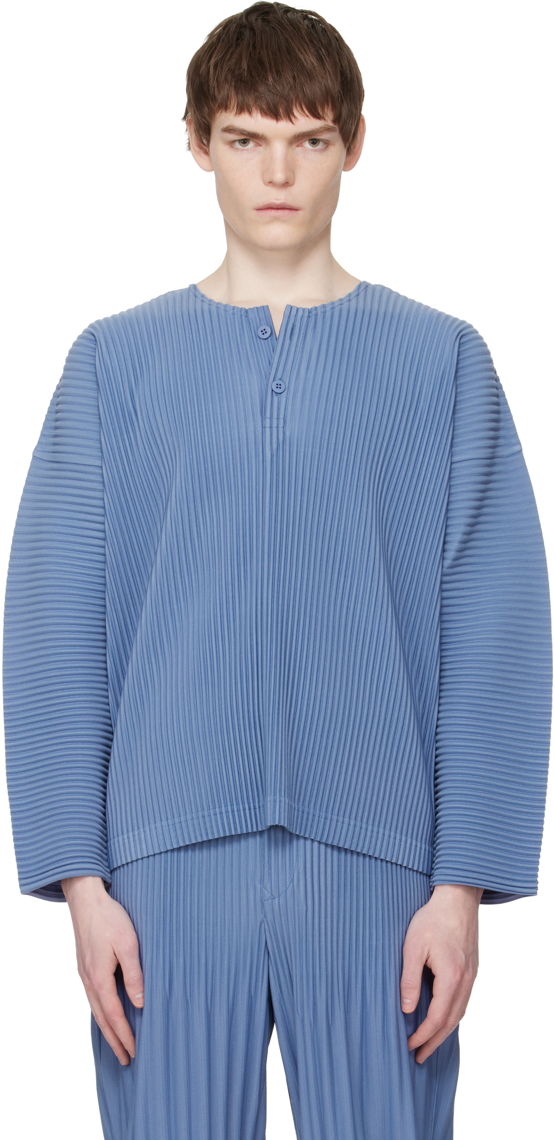 HOMME PLISSÉ ISSEY MIYAKE トップス HOMME PLISSÉ ISSEY MIYAKE COLOURS PLEATS Grey Blue Pleated Top
