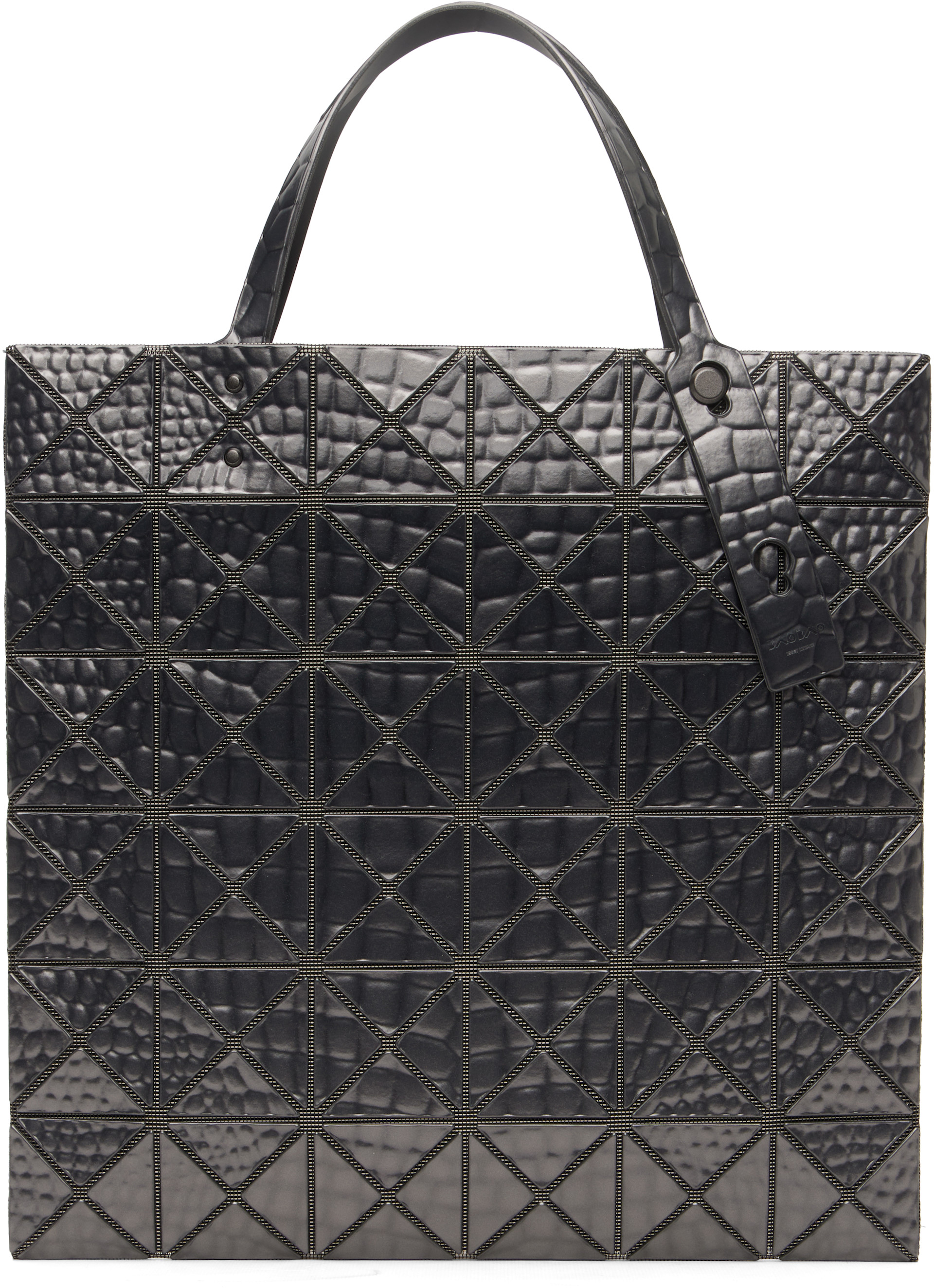BAO BAO ISSEY MIYAKE: Gunmetal Meta Kaiju Tote | SSENSE
