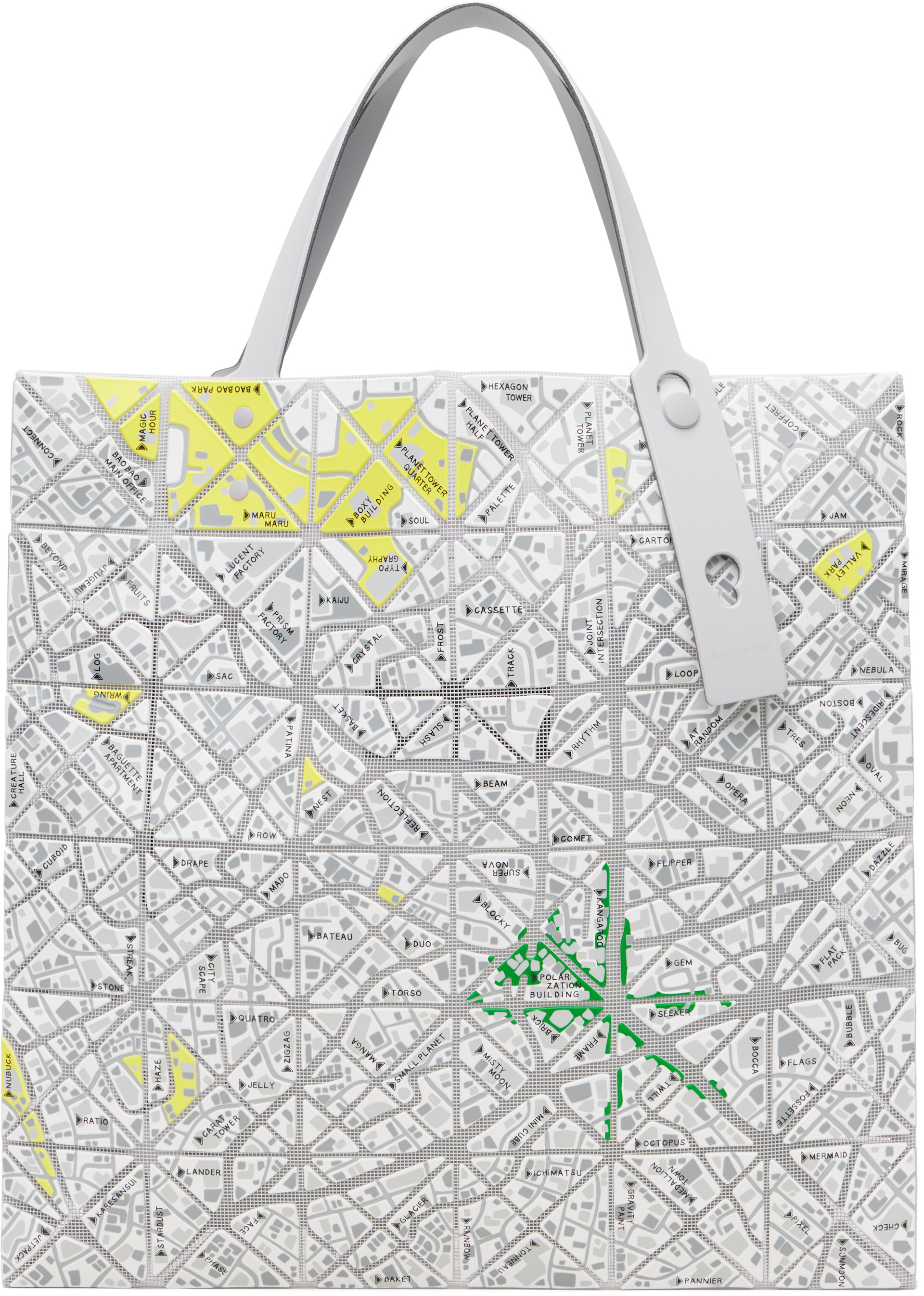 BAO BAO ISSEY MIYAKE: White Map Tote | SSENSE