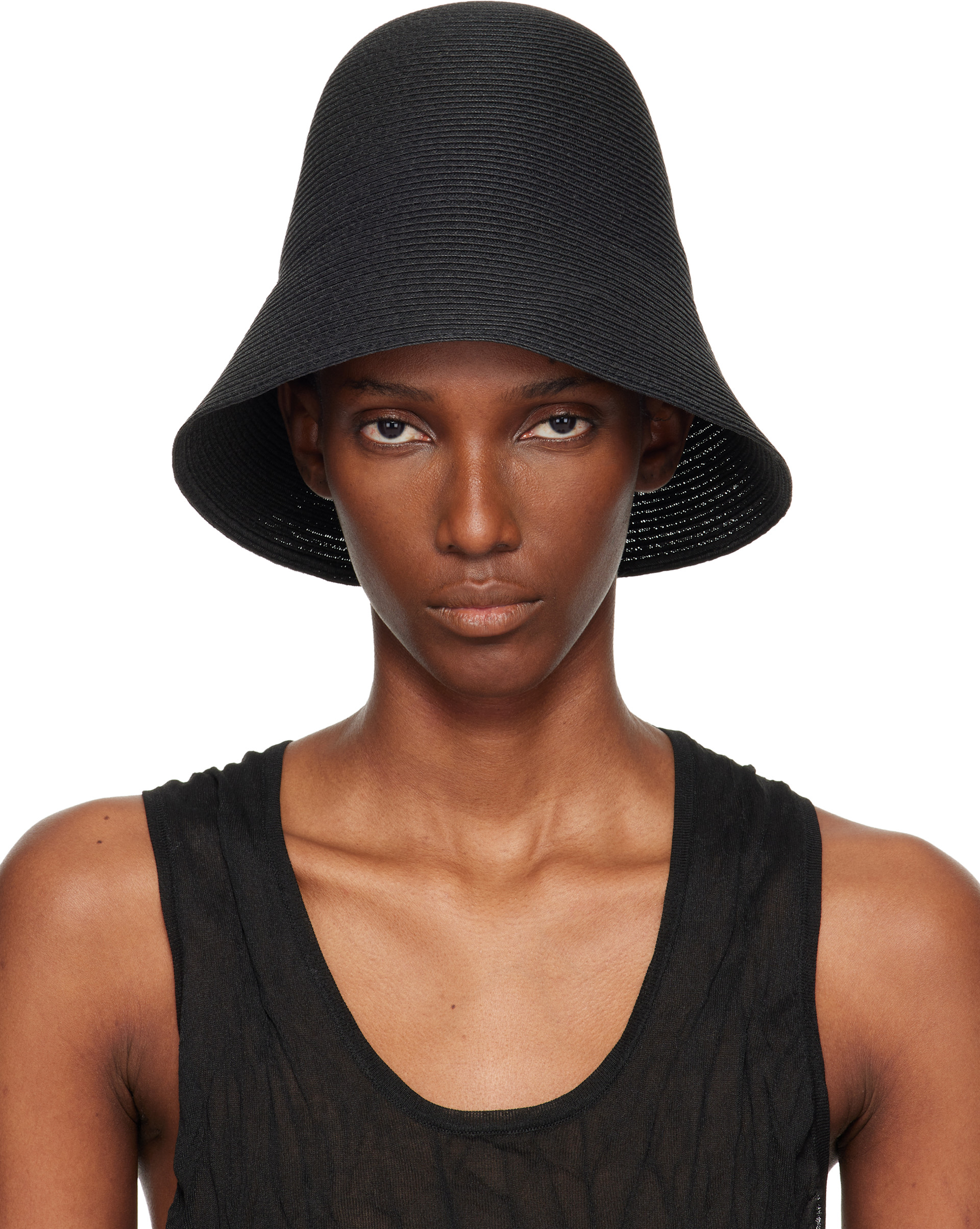 TOTEME: Black Paper Sun Bucket Hat | SSENSE