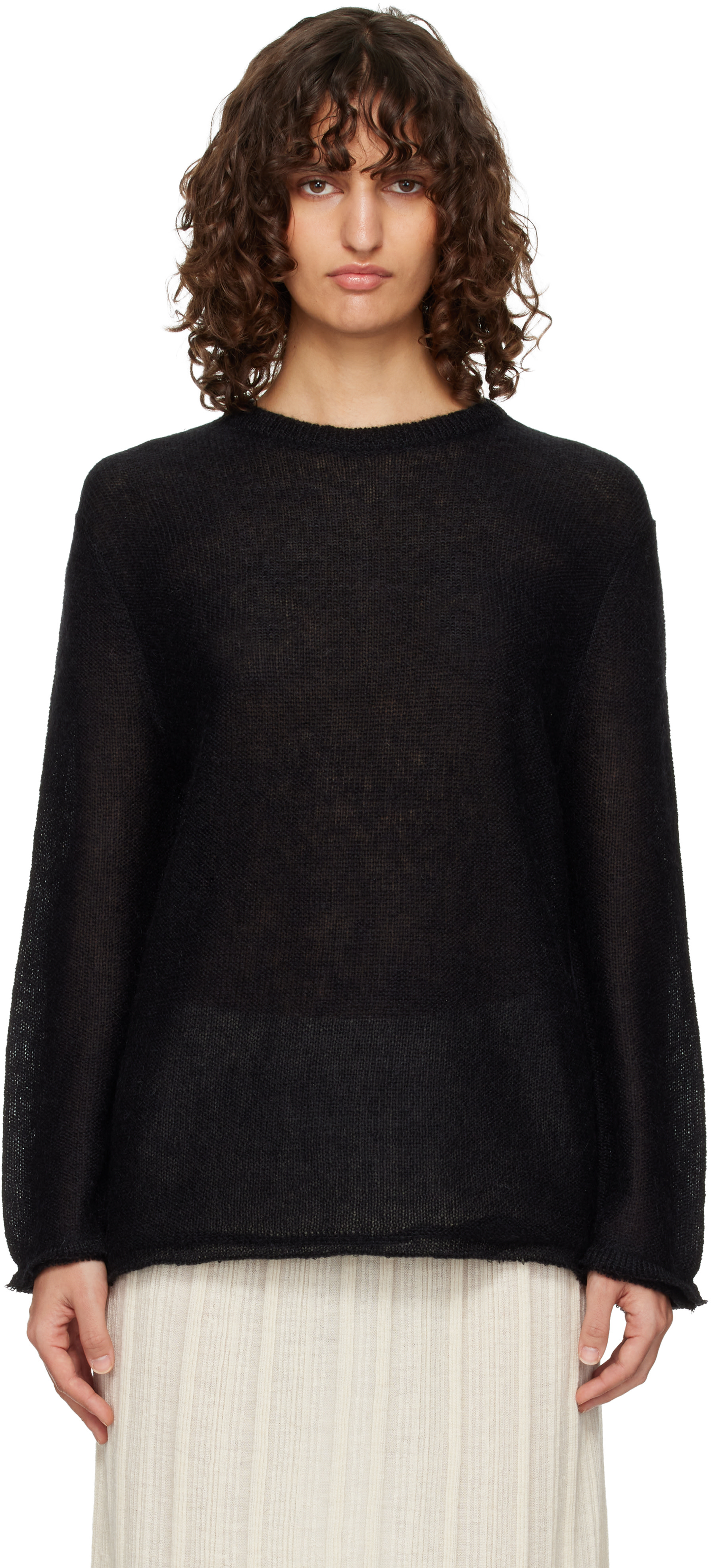 TOTEME トーテム ケーブルニットカシミヤクルーネックセーター S TOTEME（トーテム） セーター Boxy alpaca knit WRT873 YA0106