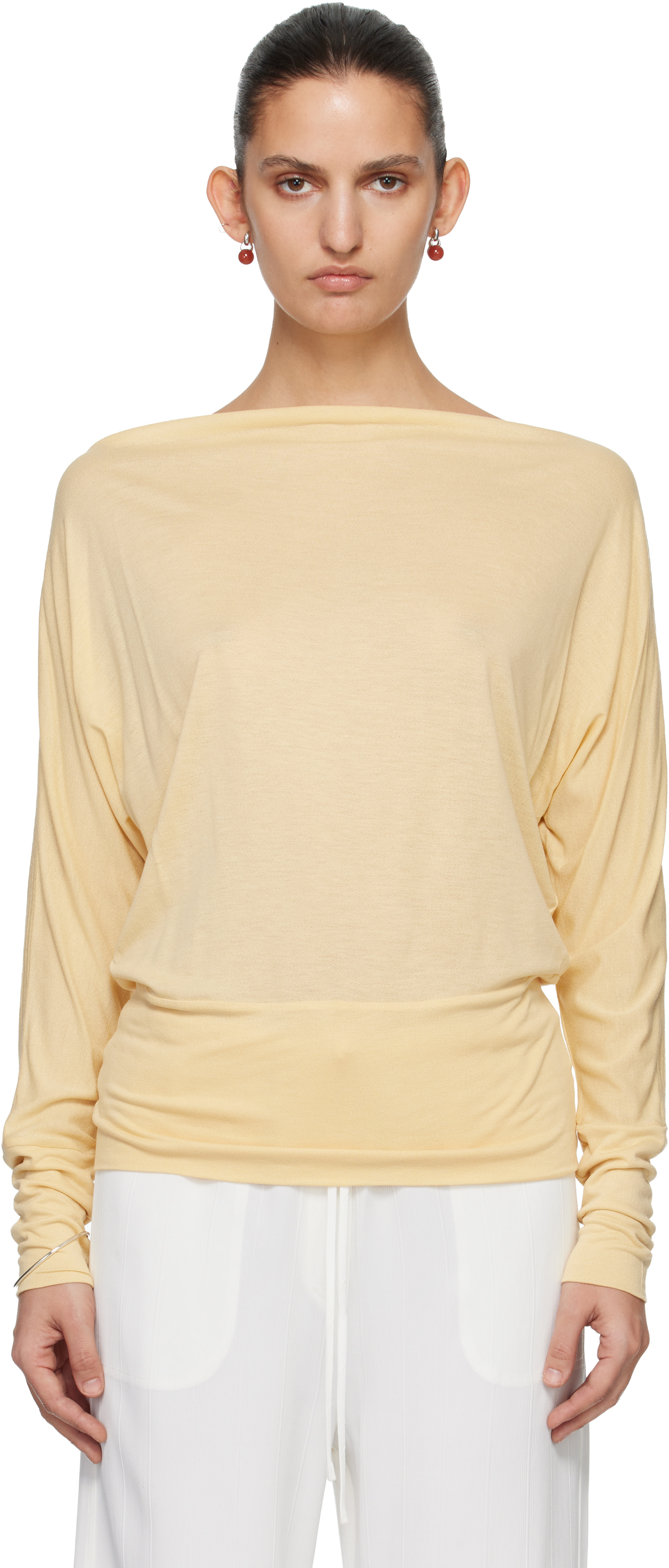 TOTEME トップス TOTEME Wrap-effect draped stretch-jersey top | NET-A-PORTER
