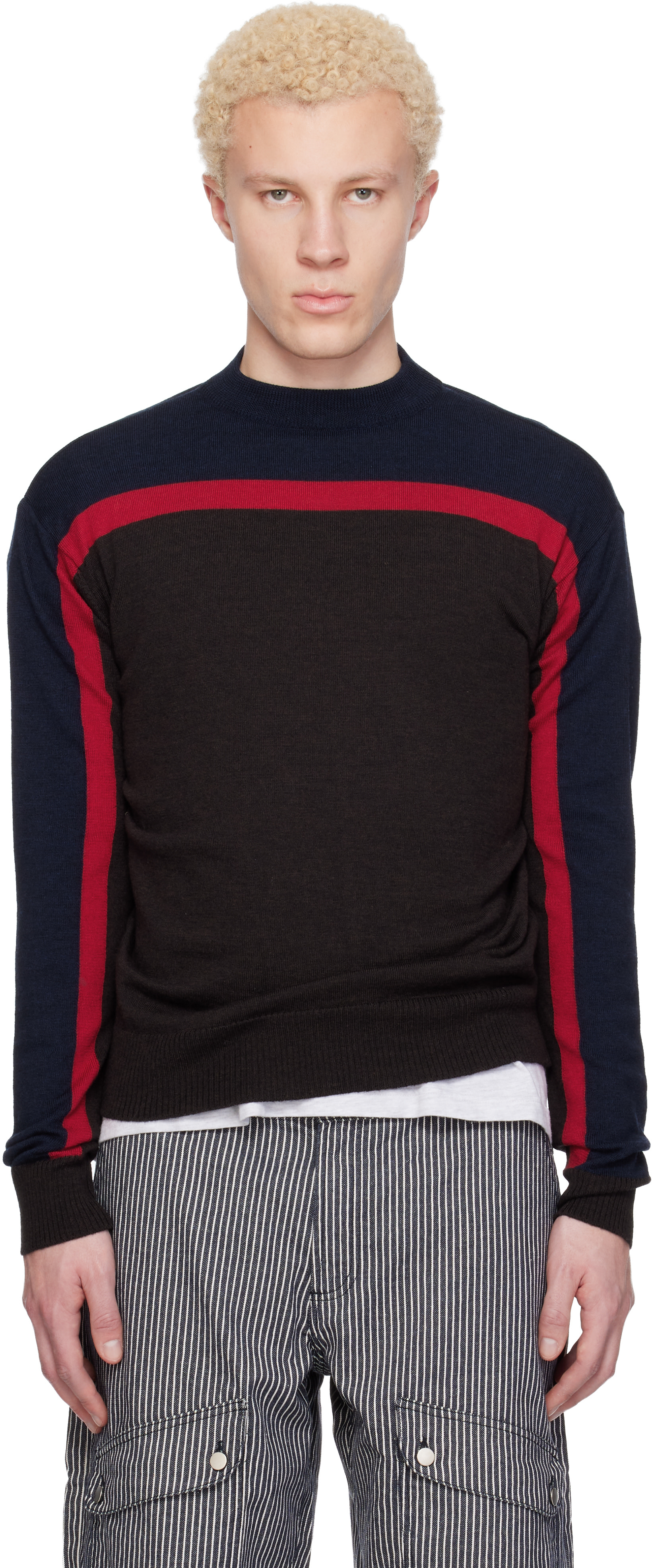 Gimaguas: Navy & Brown Honey Sweater | SSENSE
