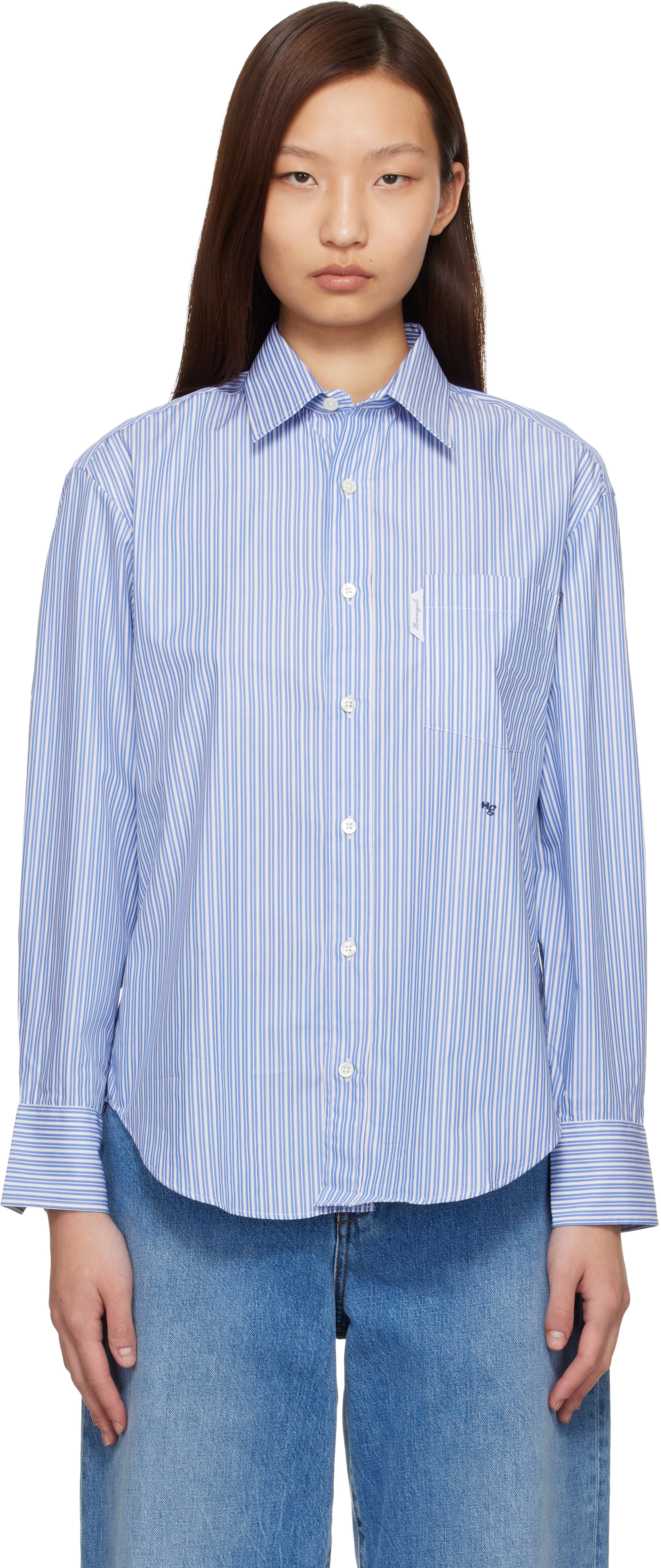 HOMME girls / オム ガールズ | コットン ストライプシャツ | S | ライトブルー/ホワイト | レディース 25AW】HOMME girls オムガールズ / CLASSIC SHIRT / シャツ | TRENT online
