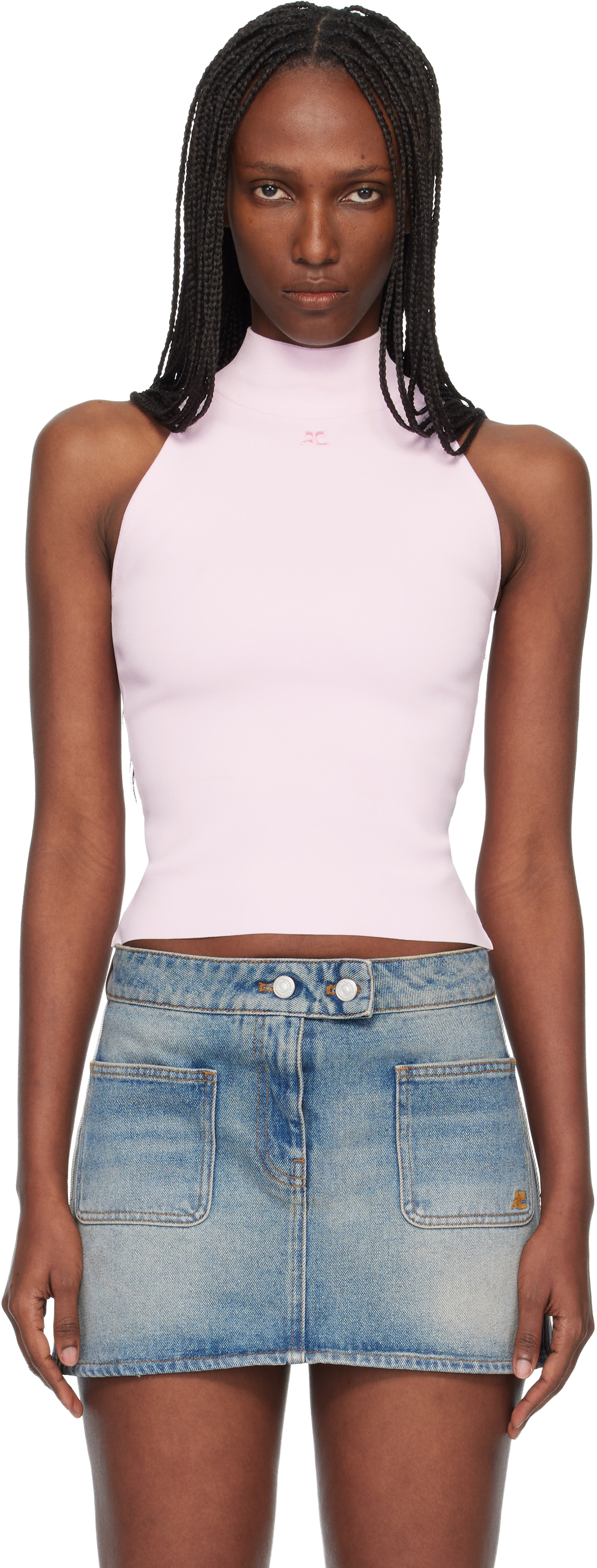 メルトザレディ　タンクトップ　キャミソール　THEREDTHREAD THEREDTHREAD / ザレッドスレッド】S asymmetric zip up tank